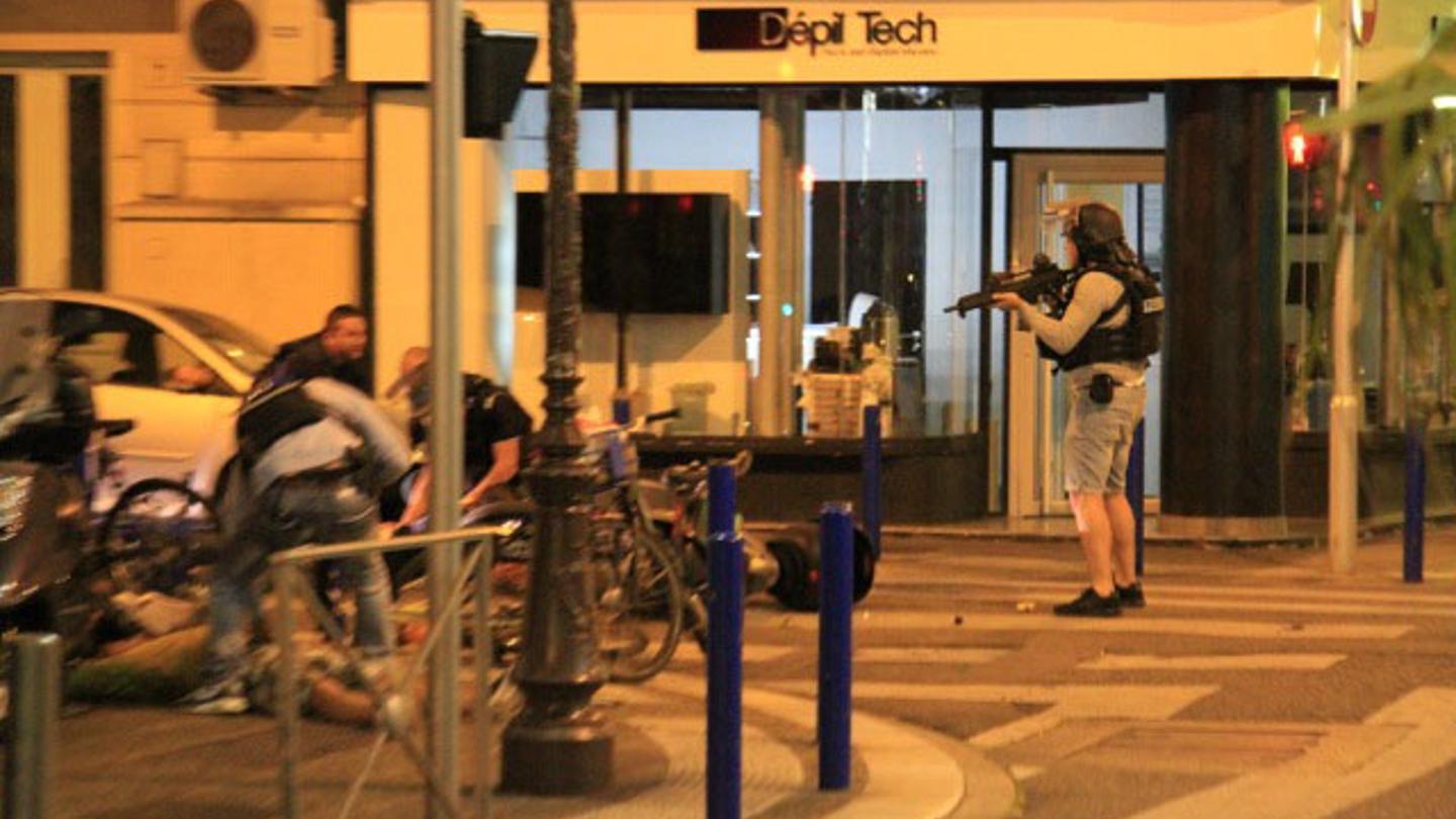 French police after an attack that killed 77 and wounded many more along the Promenade des Anglais, Nice France, July 14, 2016.
