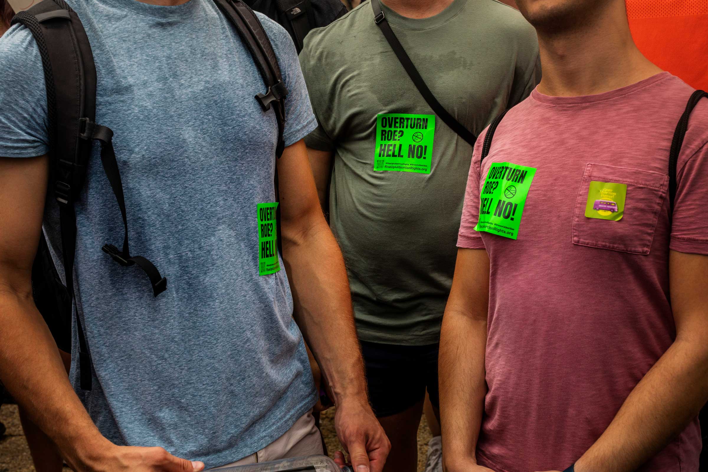 Protestors react to the Supreme Court decision overturning Roe v. Wade in Washington, D.C. on June 24, 2022.