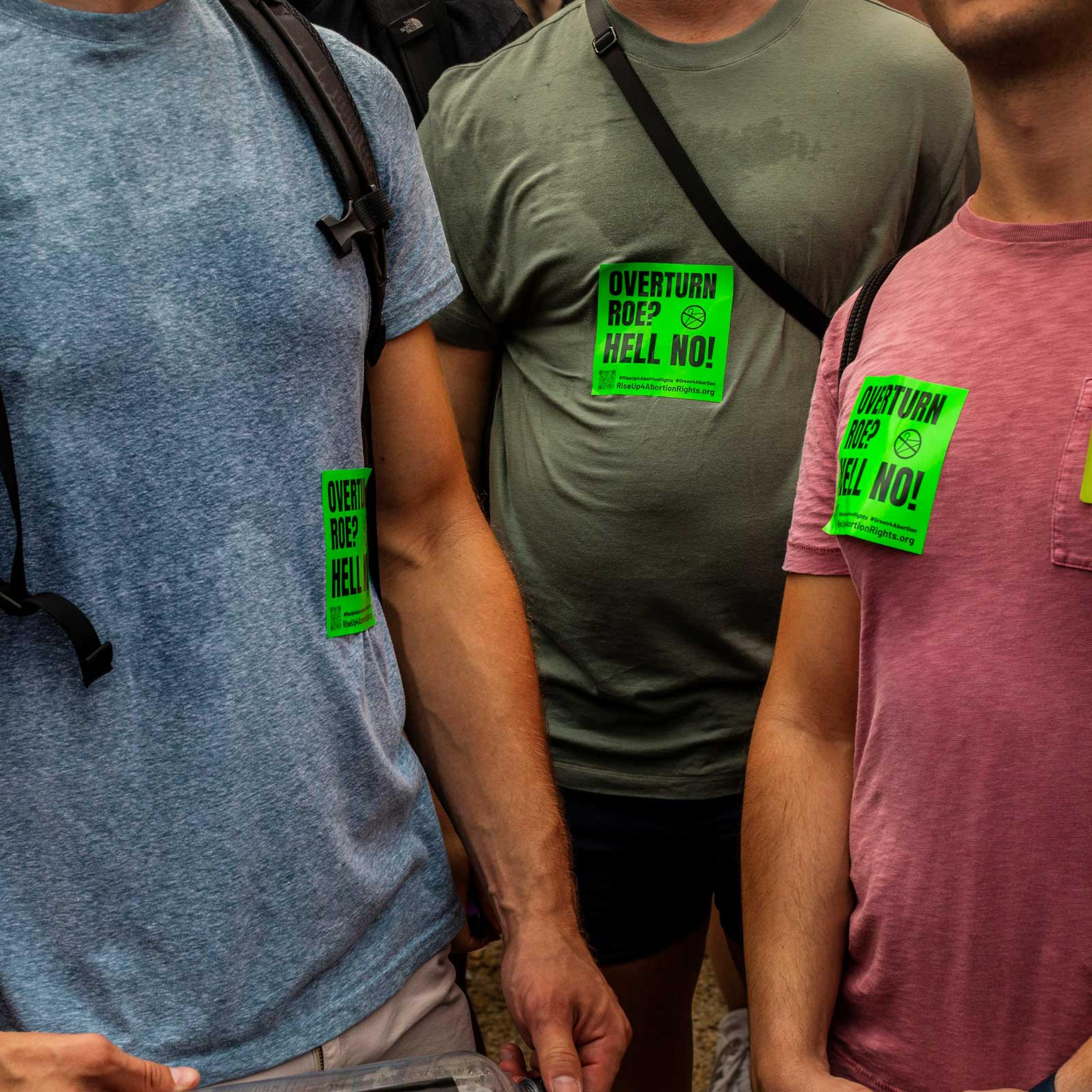 Protestors react to the Supreme Court decision overturning Roe v. Wade in Washington, D.C. on June 24, 2022.