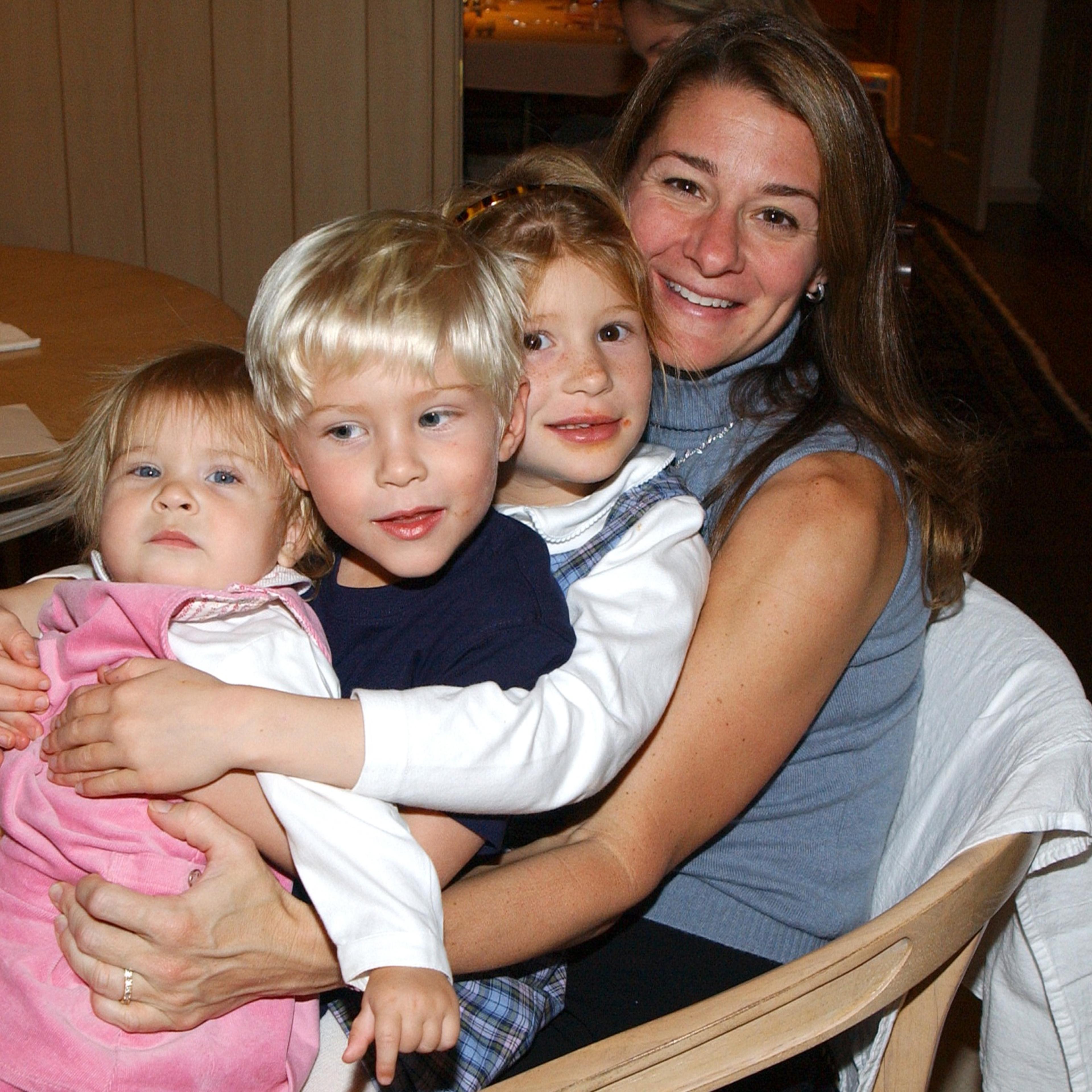 French Gates with her three children in 2003.