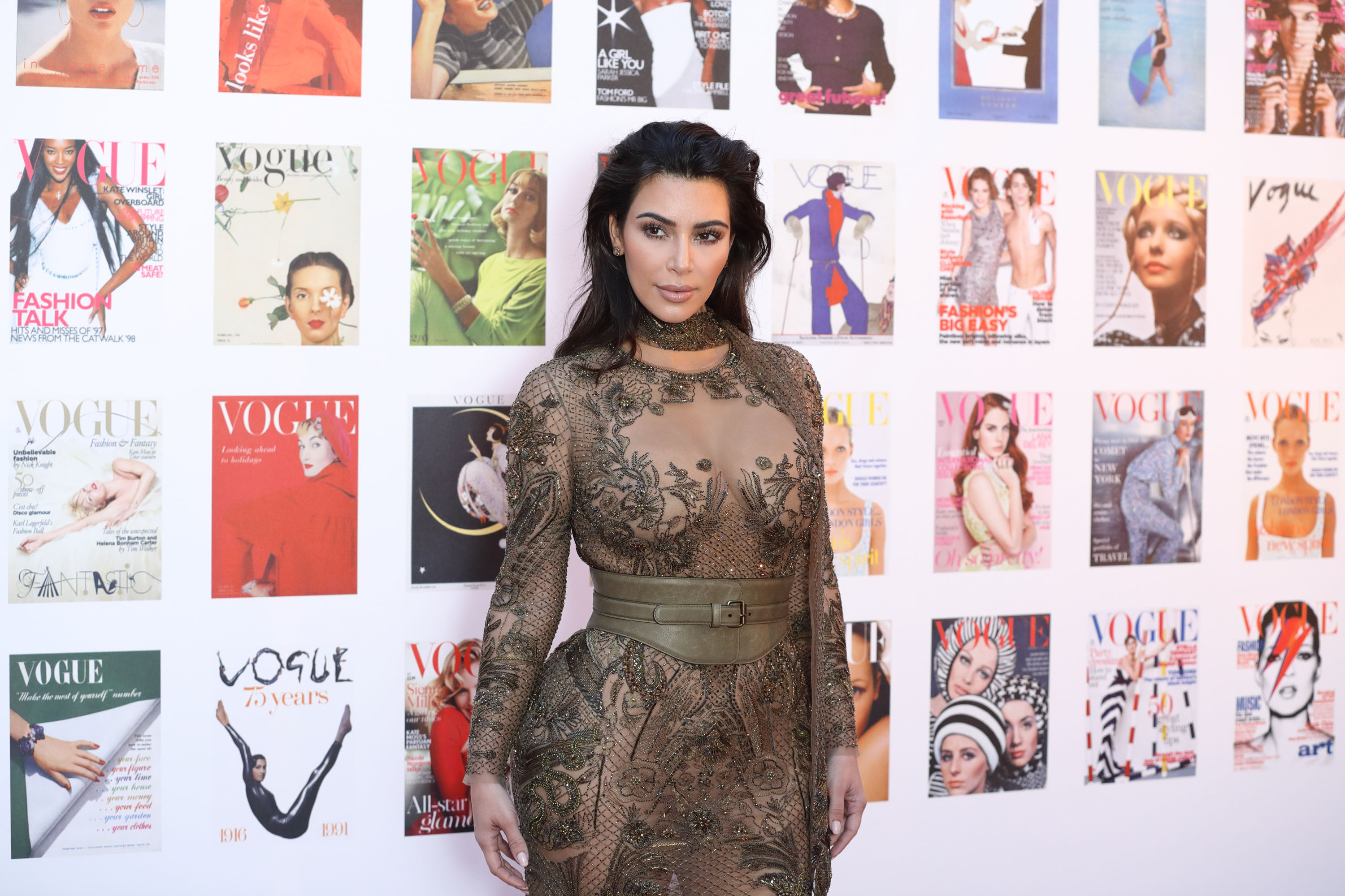 Kim Kardashian West arrives for the Gala to celebrate the Vogue 100 Festival Kensington Gardens on May 23, 2016 in London, England.