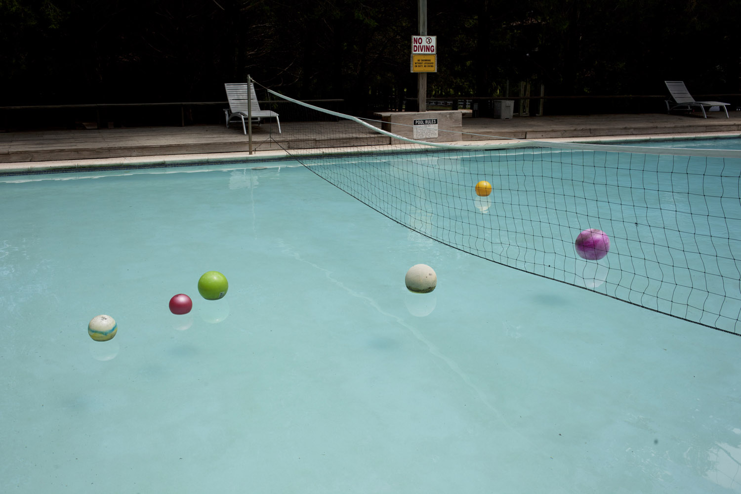 A swimming pool for summer camp gymnasts.