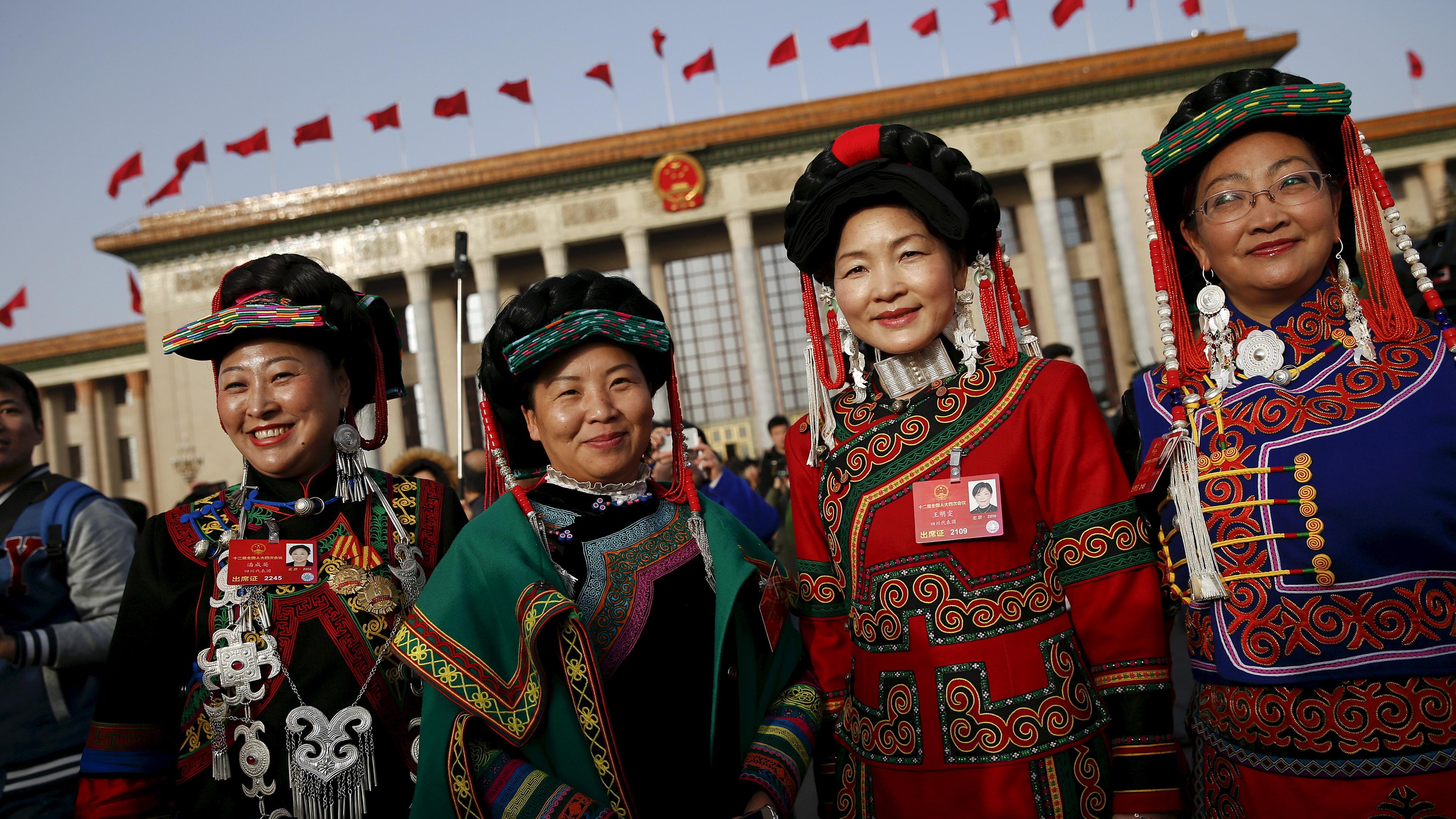 Multiracial In China Singing, Dancing Minorities: China's Political Theater