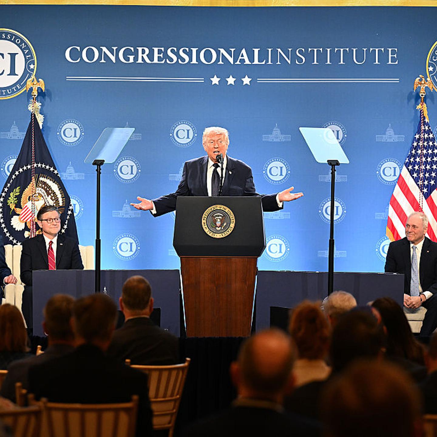 President Trump Delivers Remarks At Republican Members Issues Conference