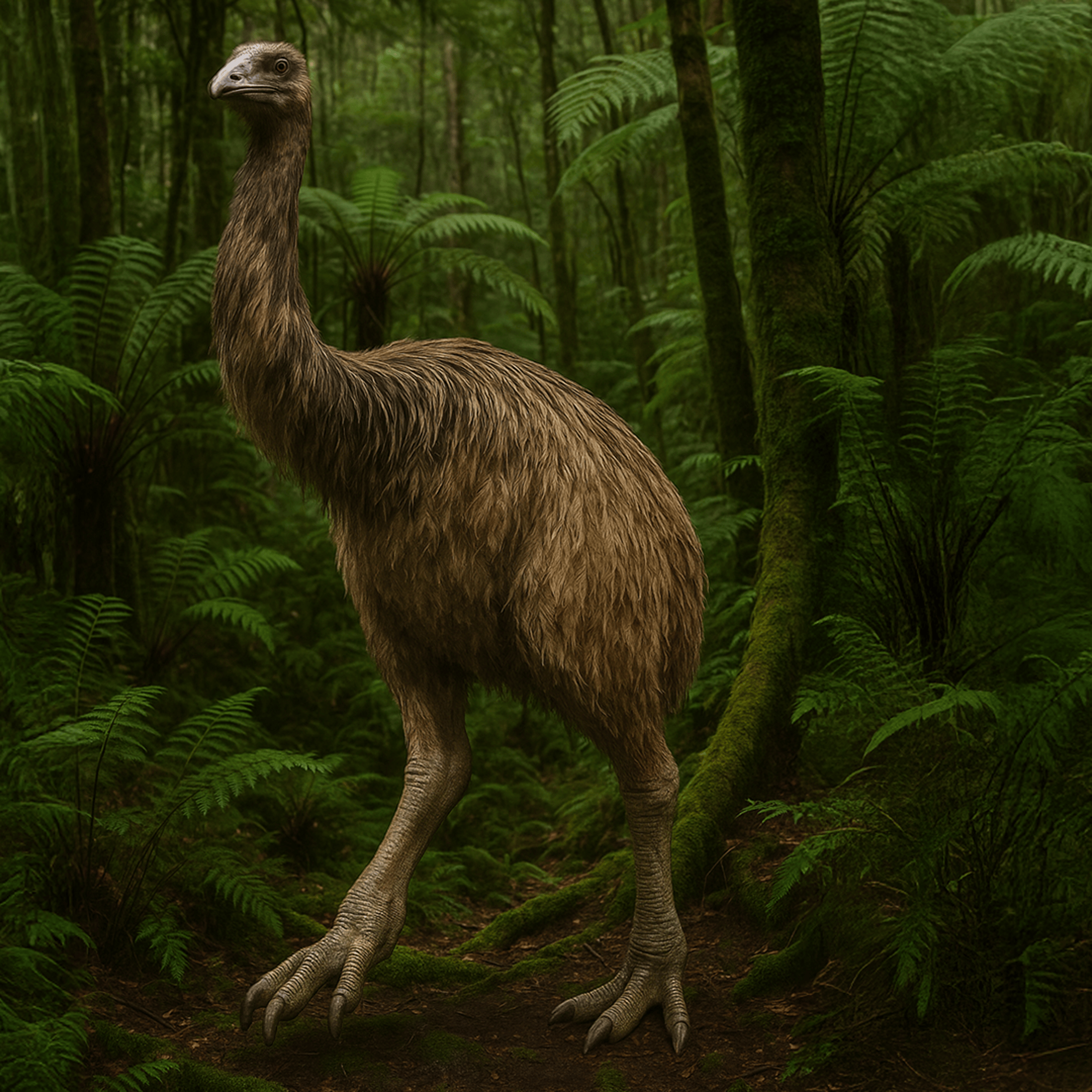 An artist's rendering of a mature moa