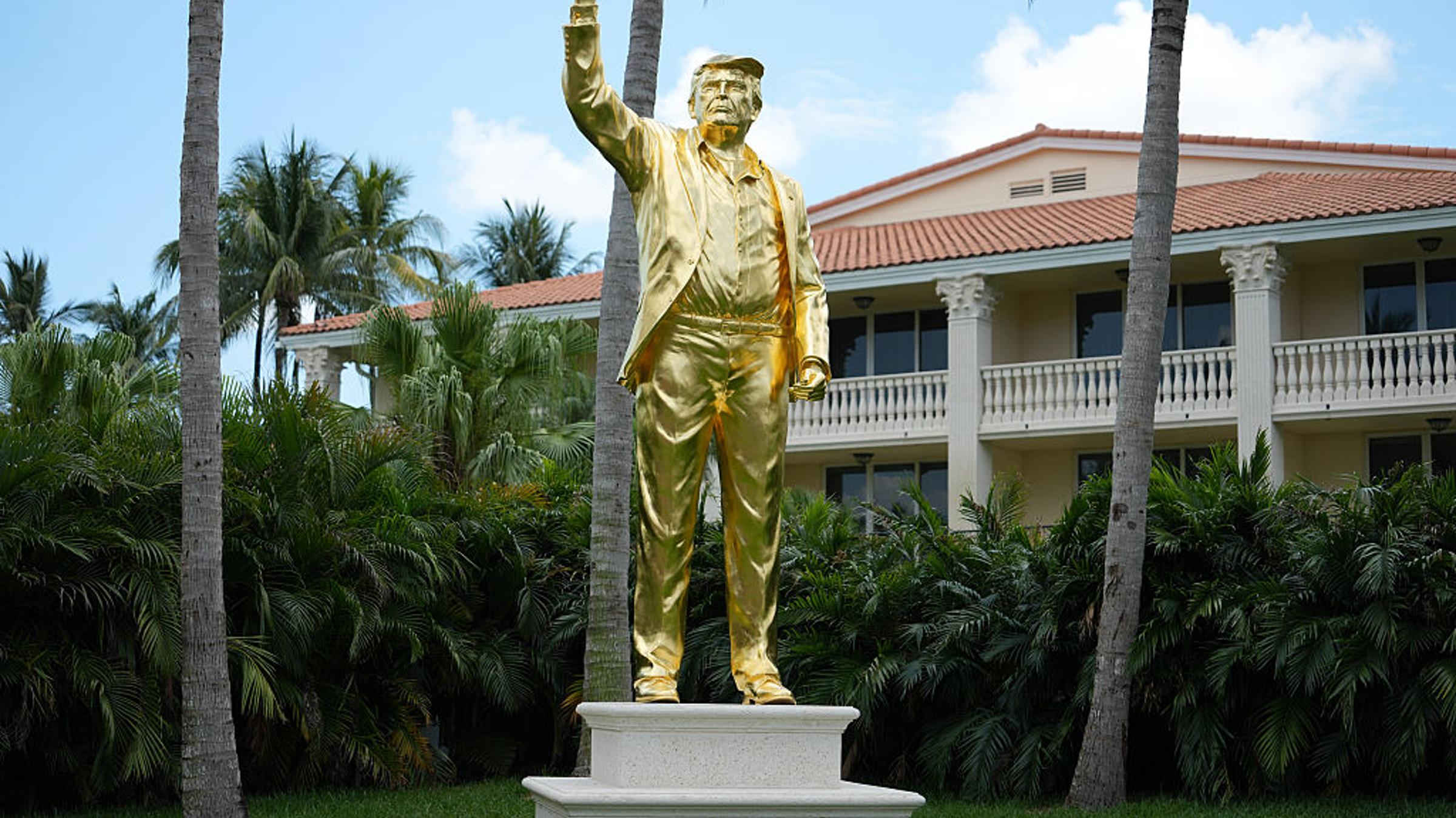 'It Will Become a Landmark': Trump Defends Giant Golden Statue of Himself ...