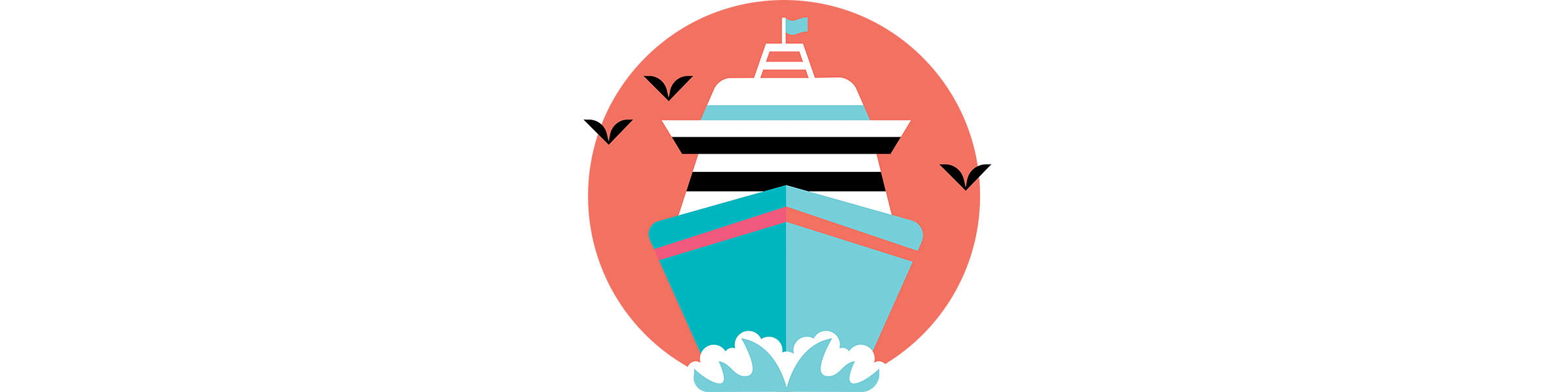 spot illustration of a cruise ship