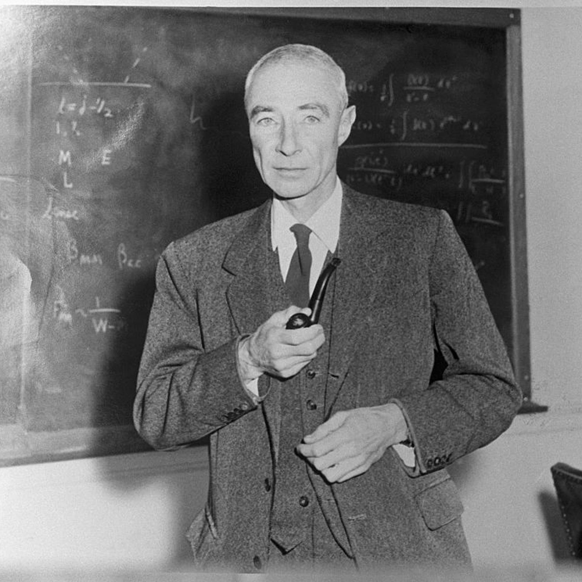 Robert Oppenheimer At Blackboard