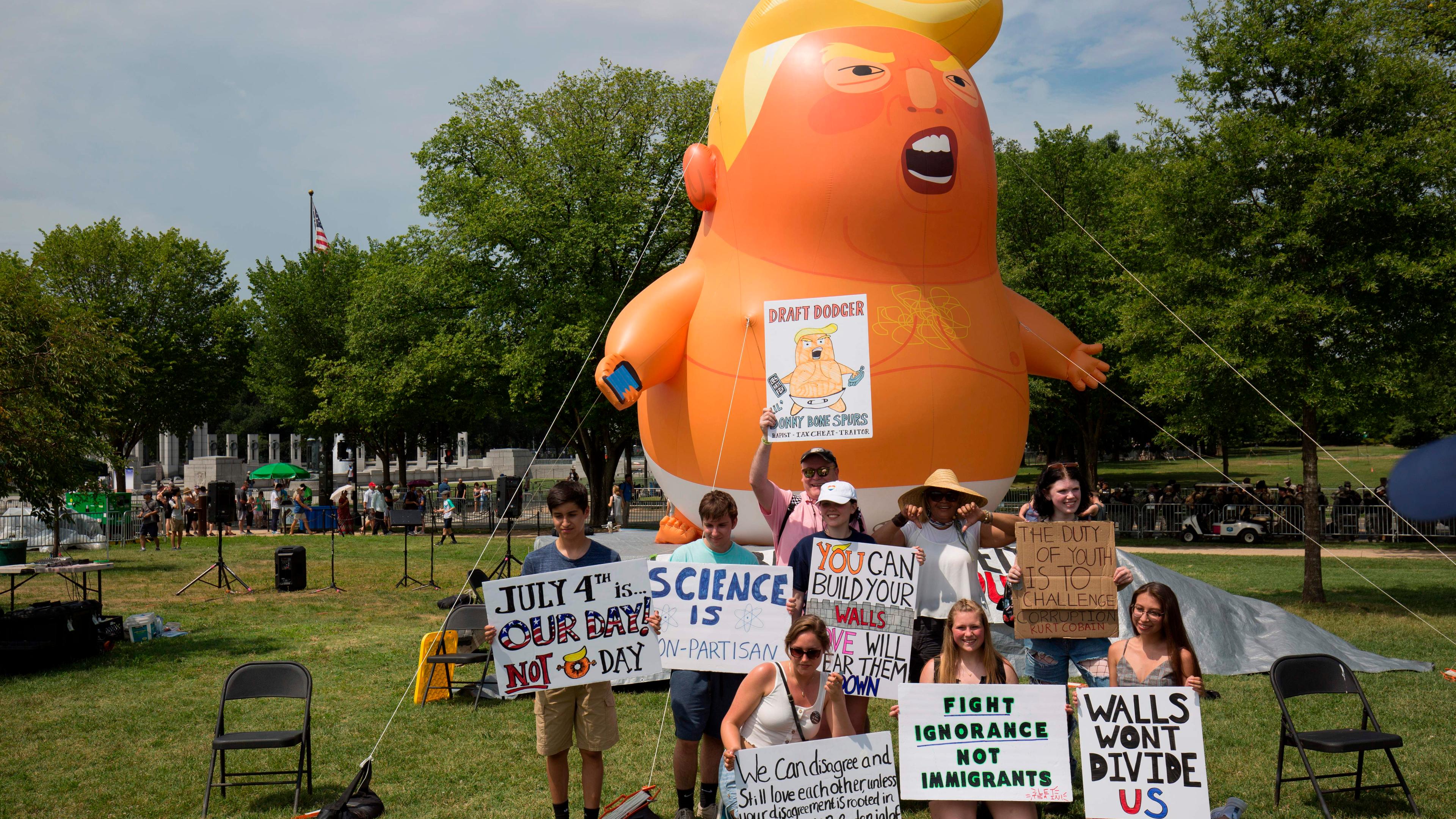Protestors Erected a Baby Trump Ballon