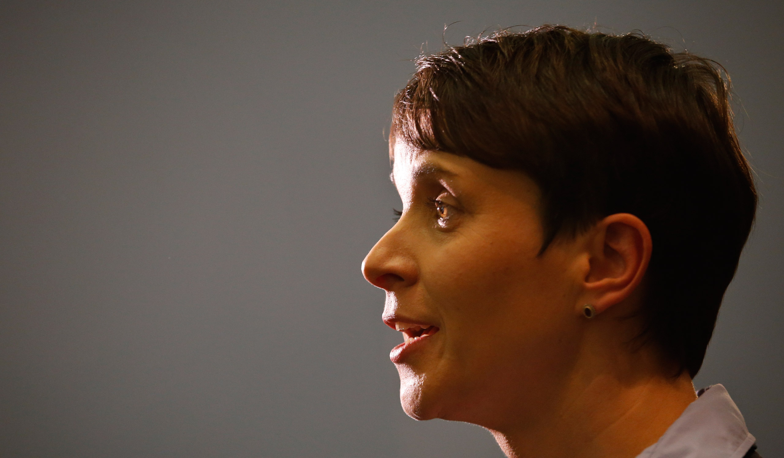 Petry, chairwFrauke Petry, chairwoman of the anti-immigration party Alternative for Germany (AfD) talks to the media after first exit polls in three regional state elections at the AfD party's election night party in Berlin, Germany, March 13, 2016. REUT
