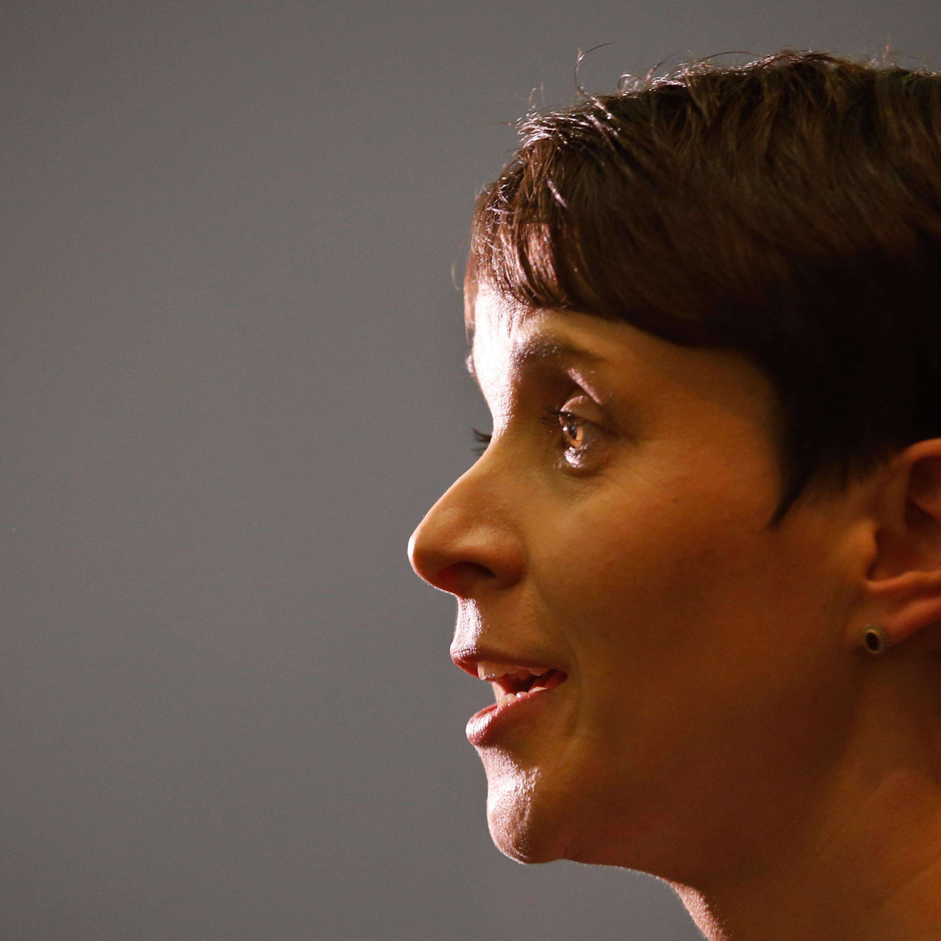 Petry, chairwFrauke Petry, chairwoman of the anti-immigration party Alternative for Germany (AfD) talks to the media after first exit polls in three regional state elections at the AfD party's election night party in Berlin, Germany, March 13, 2016. REUT