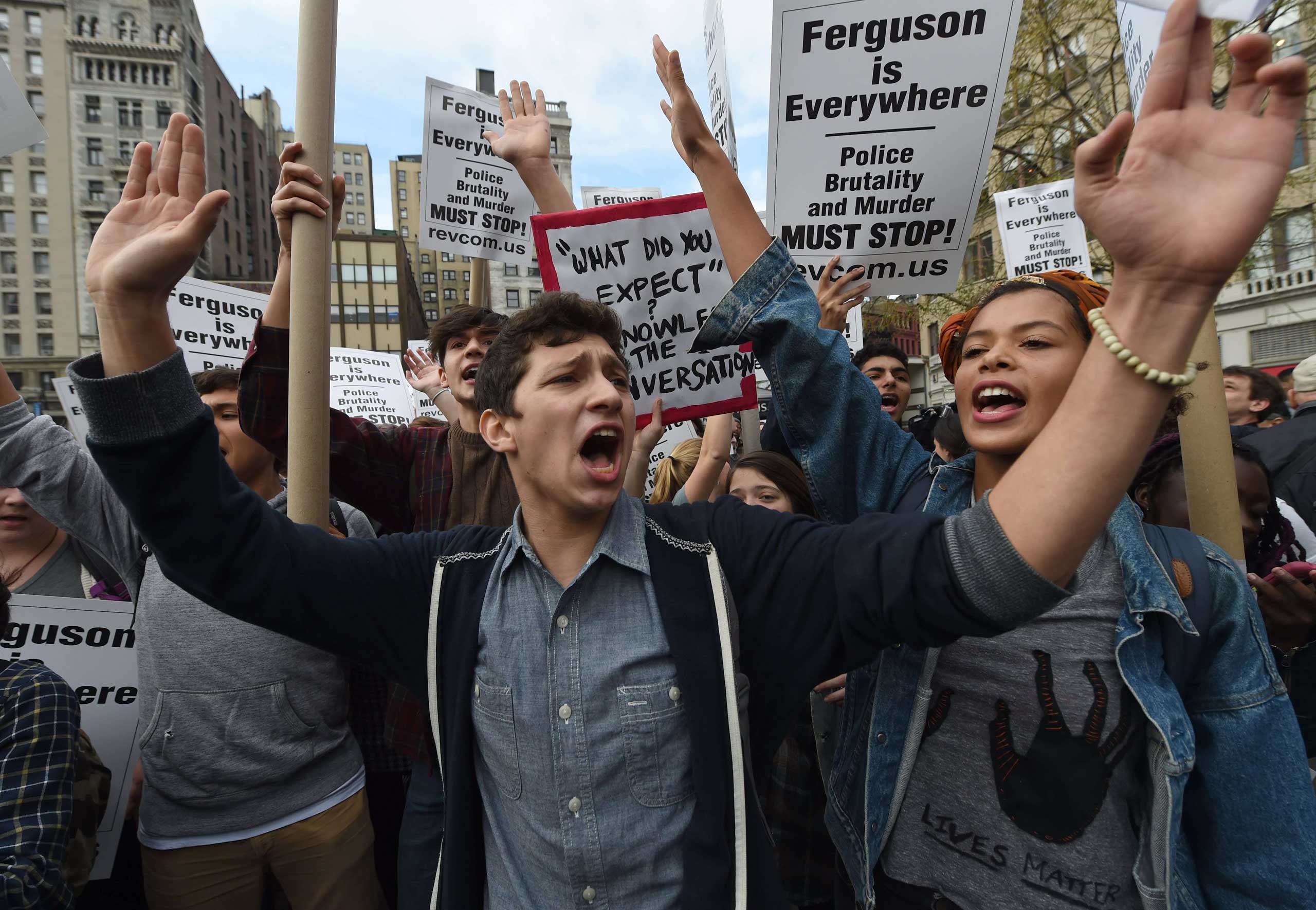 Ferguson Protestors Take Part in Walkouts Across Country