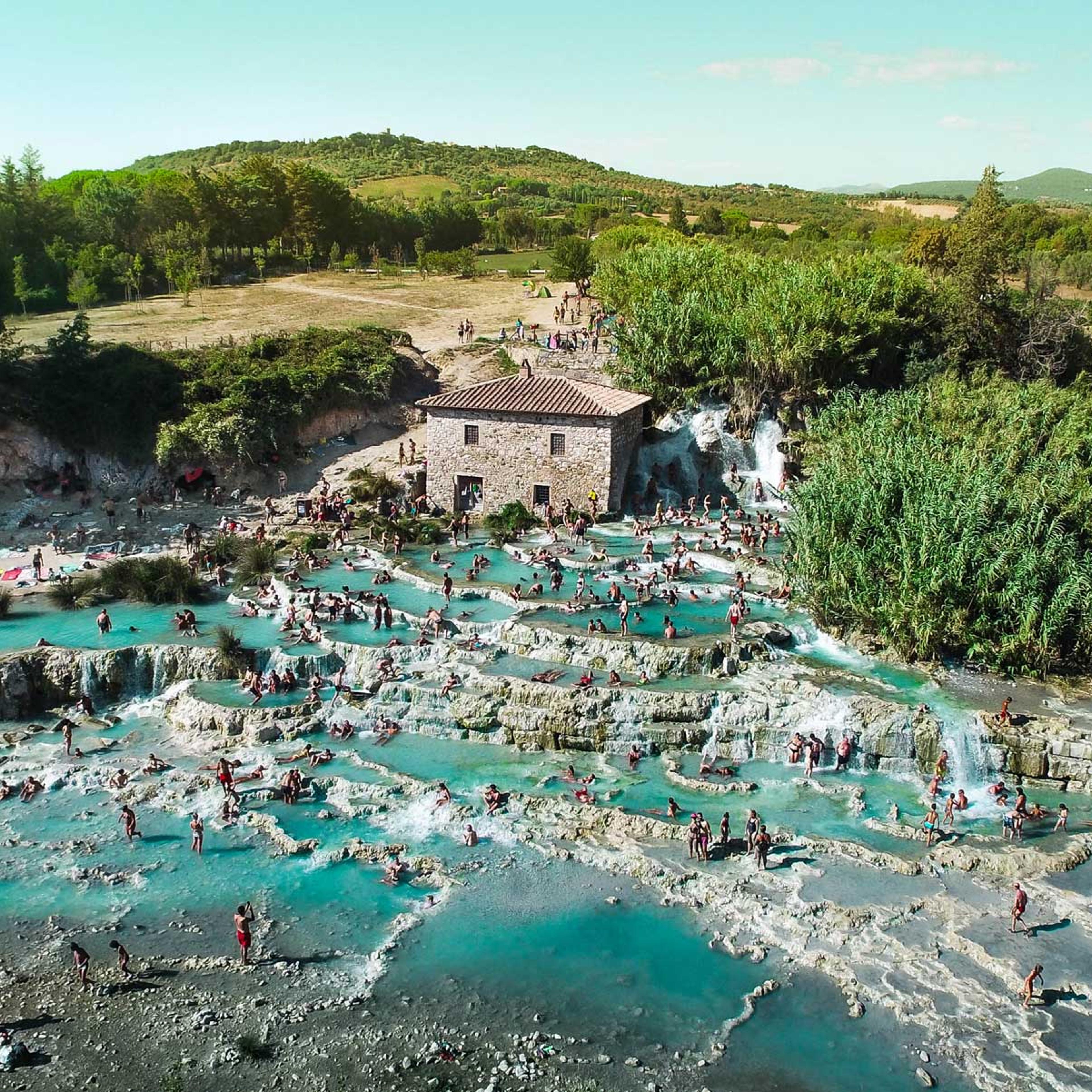 Saturnia hot springs. Central Tuscany.