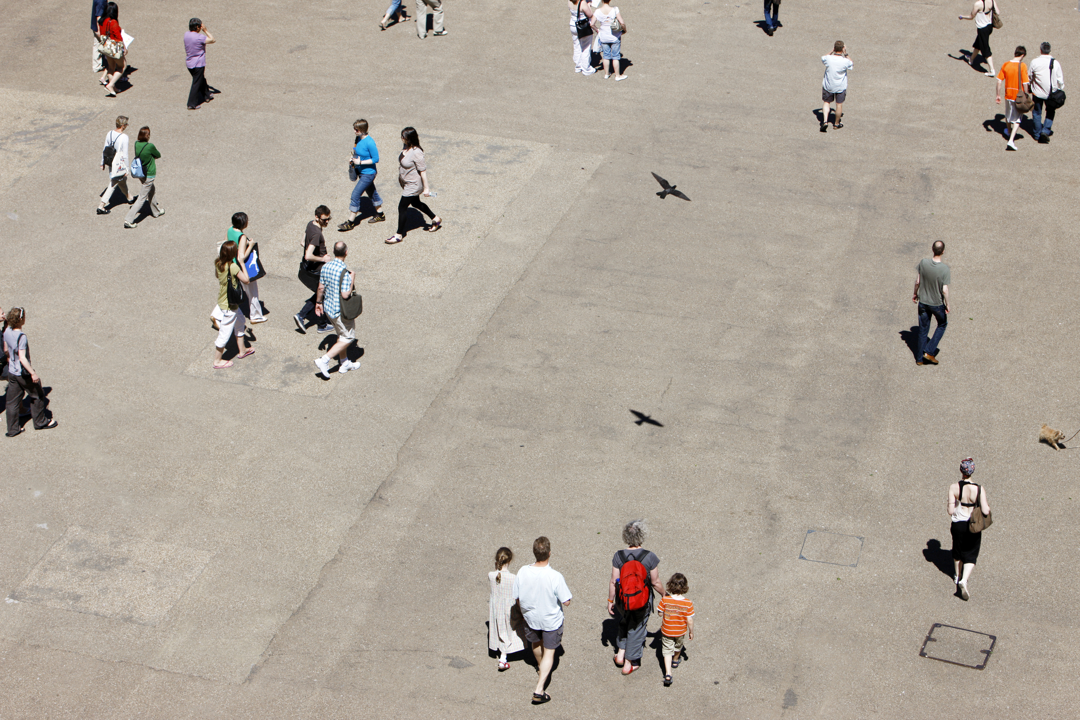People walking on a road