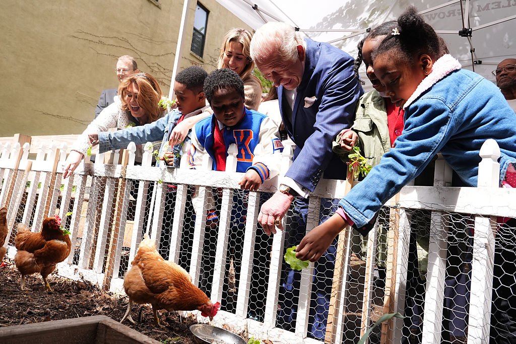 King Charles Spends an Afternoon with Students at an Urban Farm in Harlem