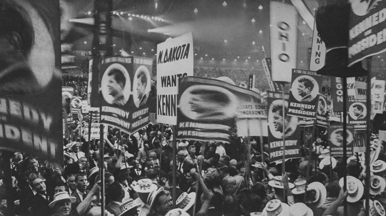 Scene at the 1960 Democratic National Convention in Los Angeles.