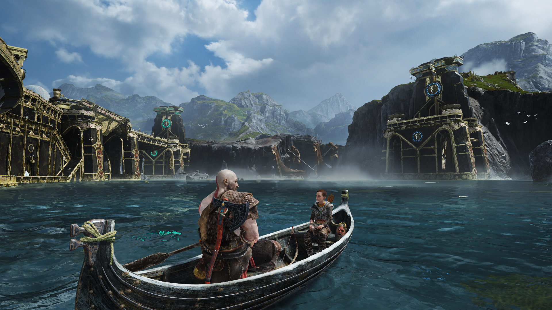 A scene from the new God of War game