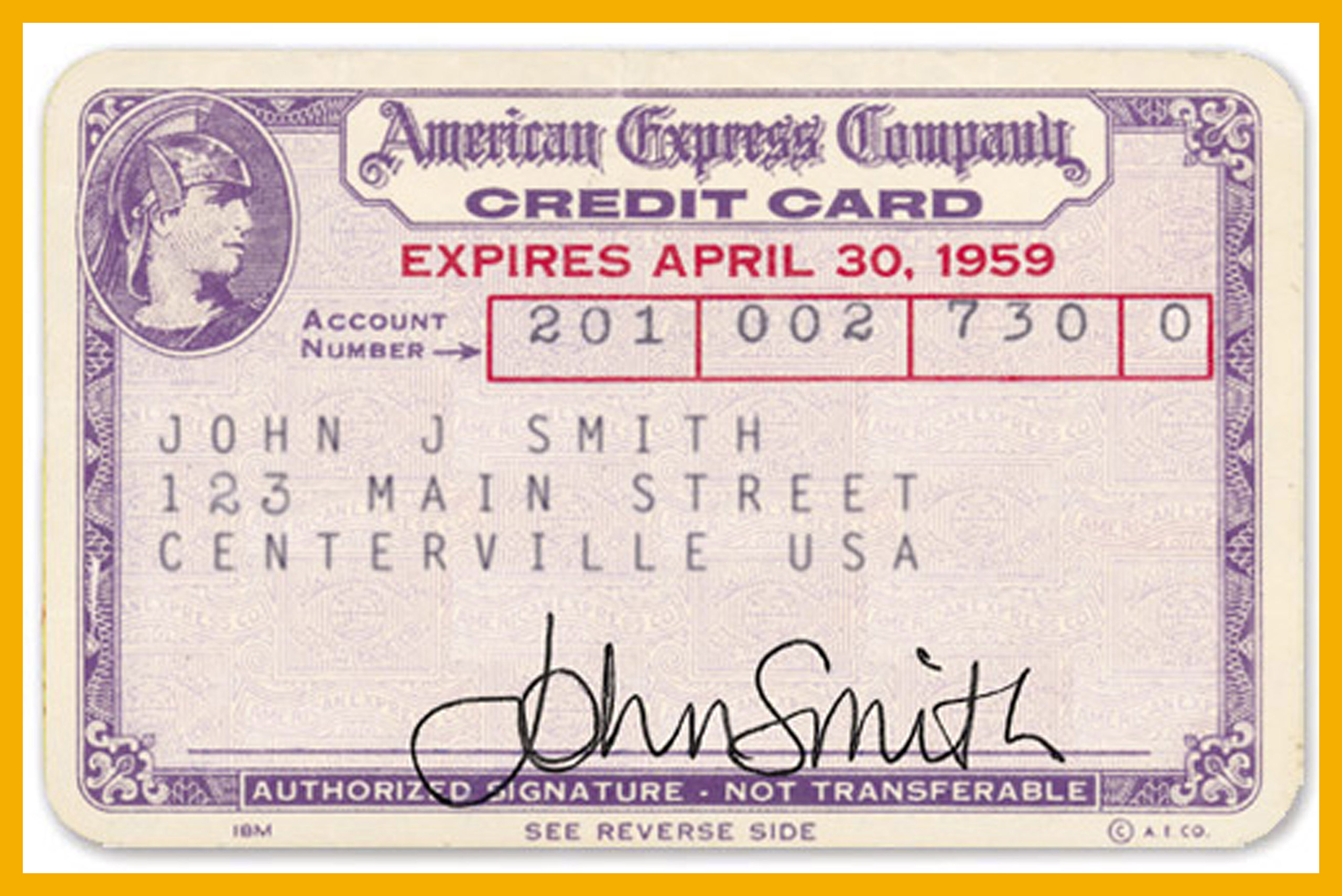 American Express credit card, 1959.