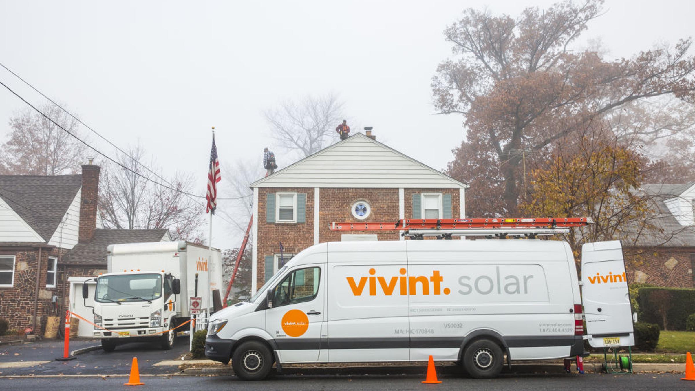 A Vivint Solar Installation As Companies Go Door-to-Door In Battle With Tesla