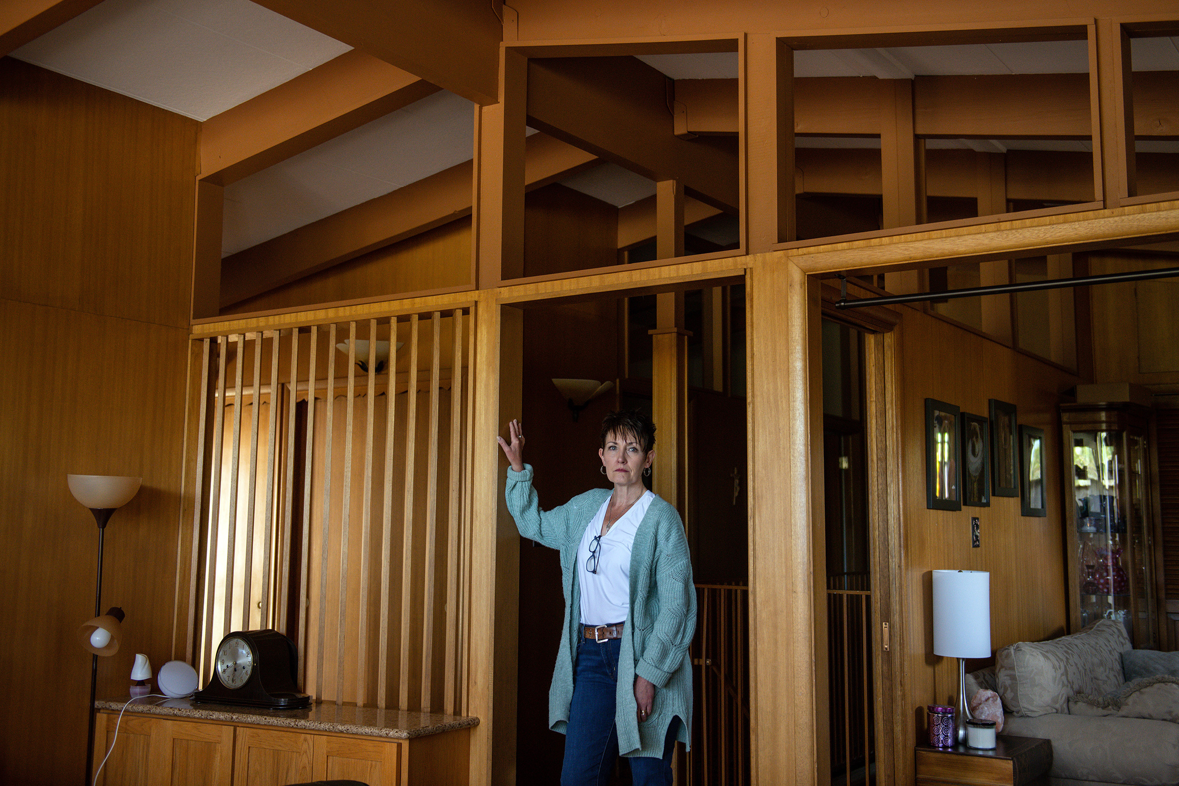 Laura Krausa, director of advocacy for CommonSpirit, a nonprofit hospital chain, at her home in Wheat Ridge, Colo., in May 2022.