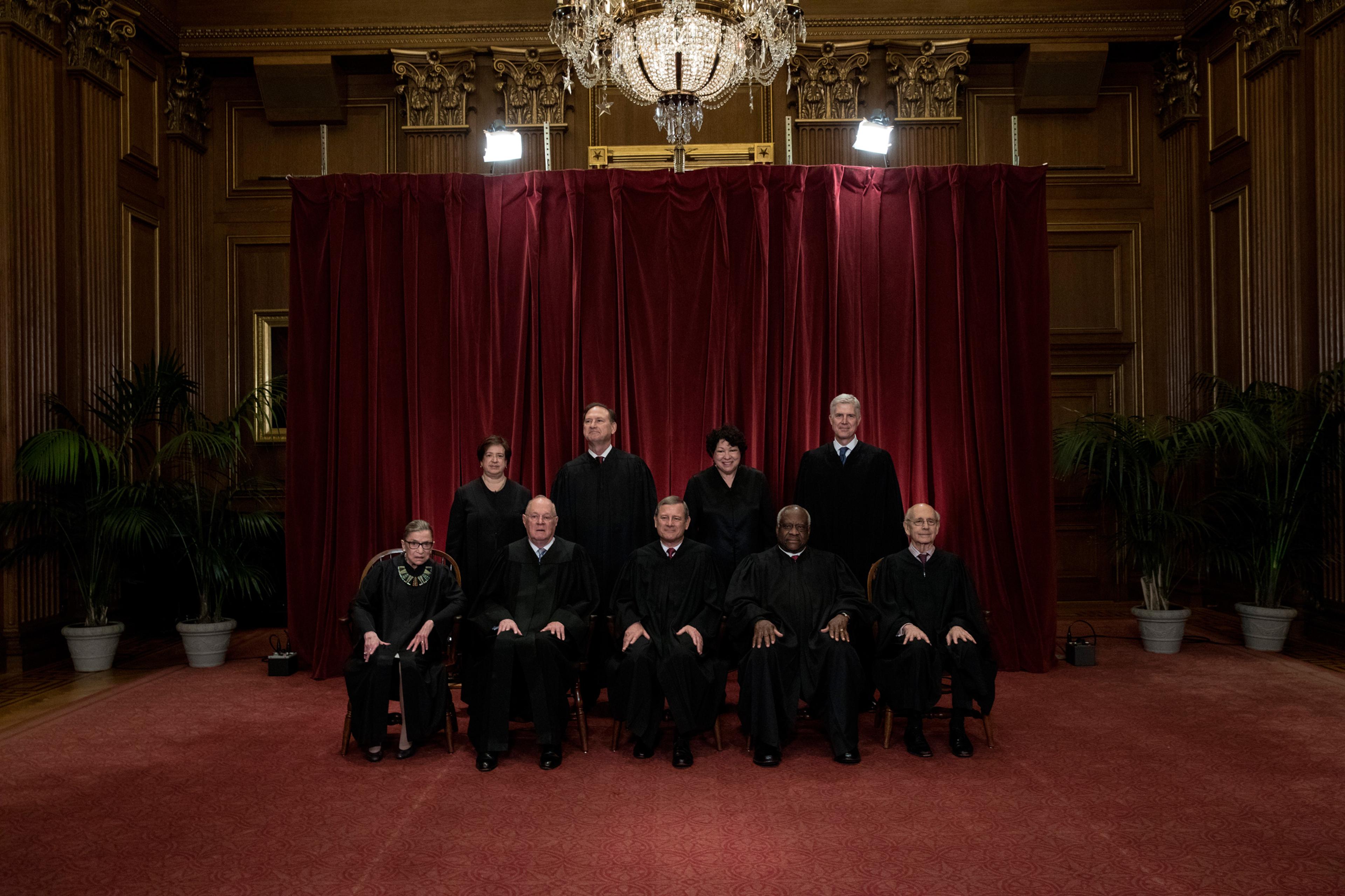Supreme Court of The United StatesIn the East Conference Room. A ceremonial room used for meetings, receptions and special events.Seated from left, Associate Justice Ruth Bader Ginsburg, Associate Justice Anthony M. Kennedy, Chief Justice of the United S