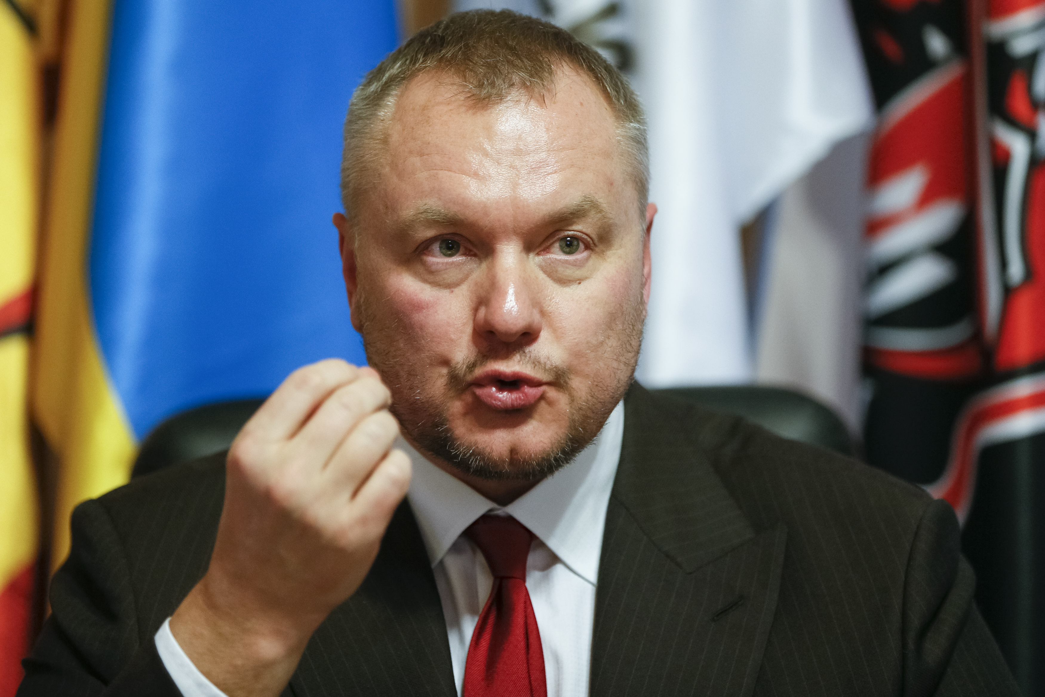 Ukrainian lawmaker Artemenko speaks during an interview in Kiev