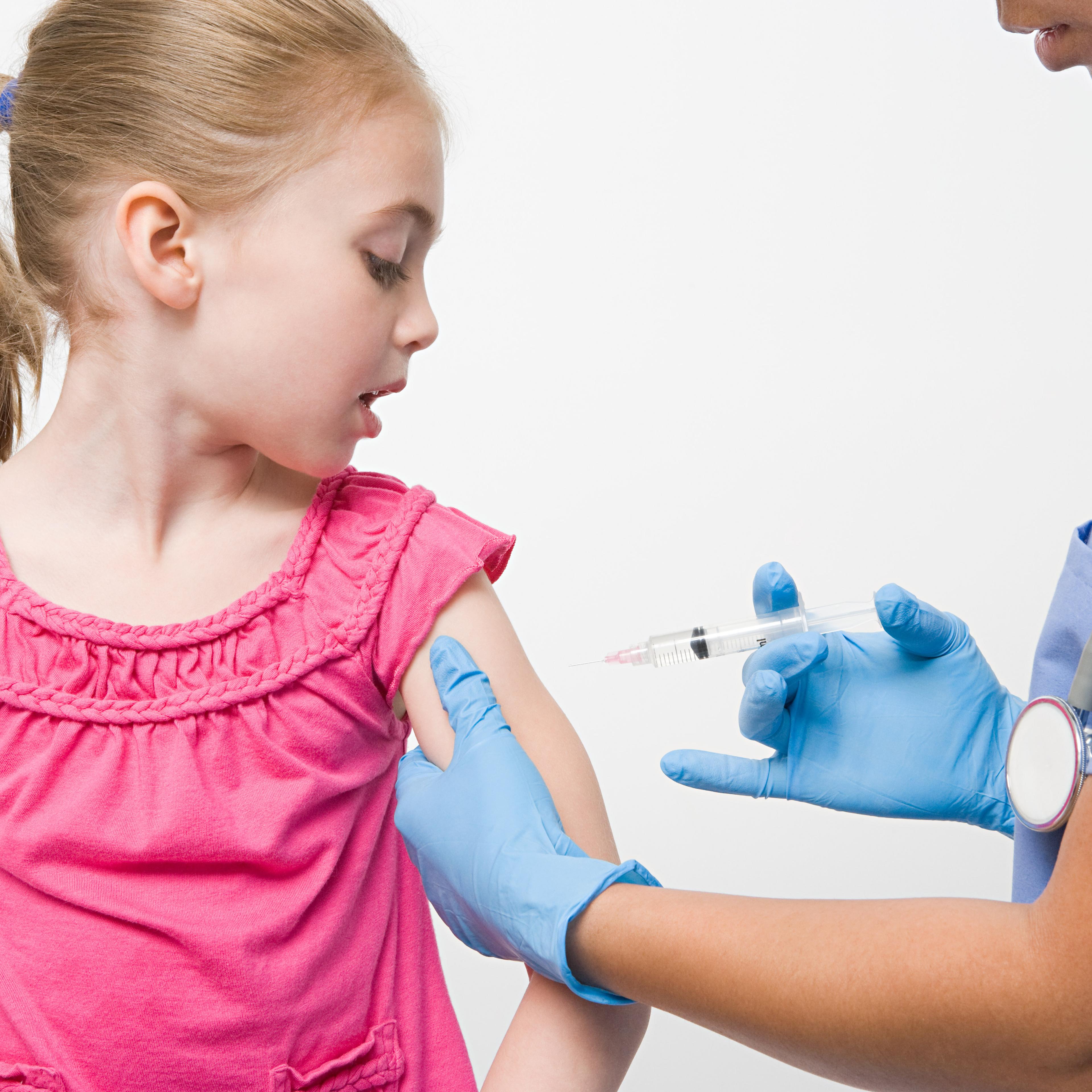 Girl getting immunization