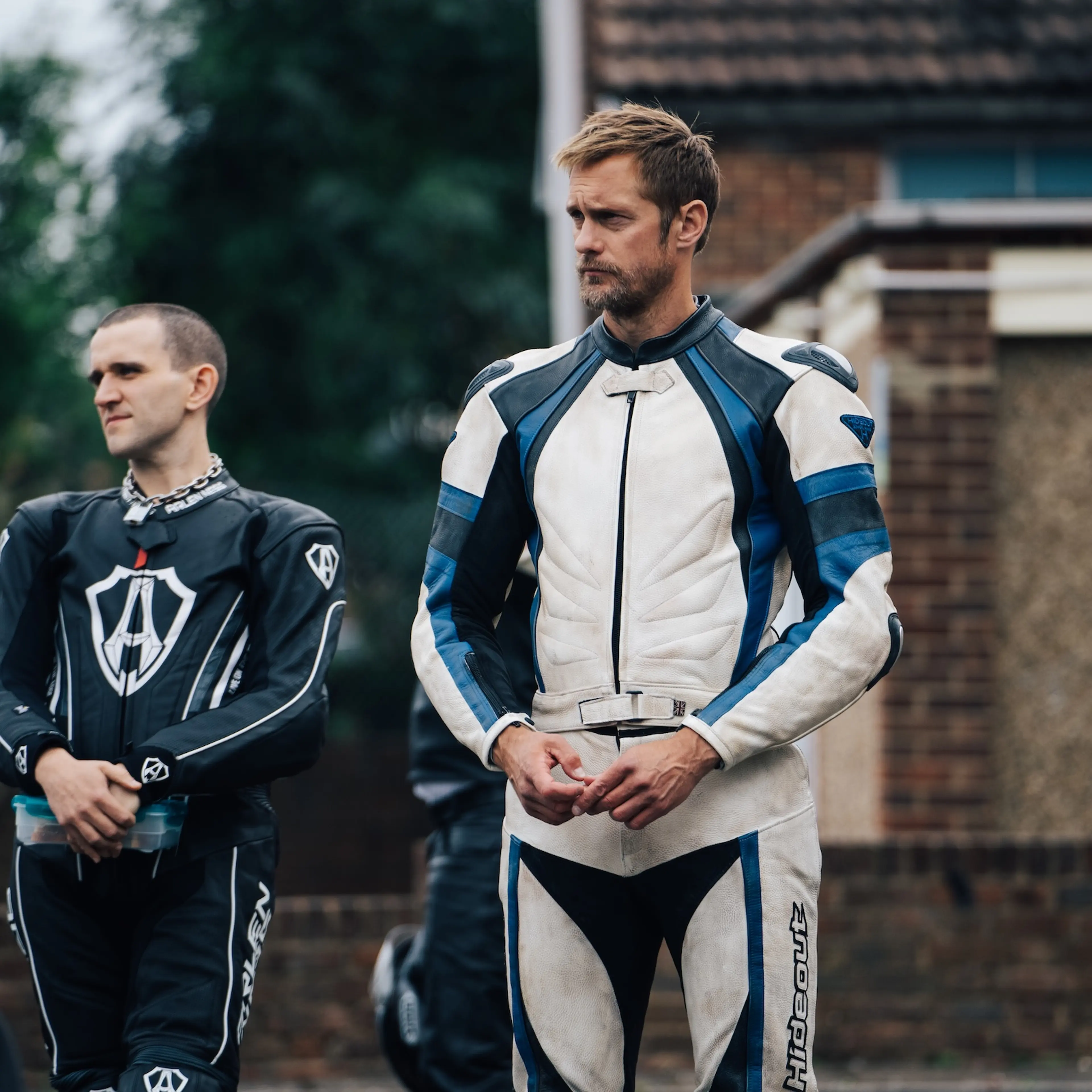 Harry Melling and Alexander Skarsgard in Pillion