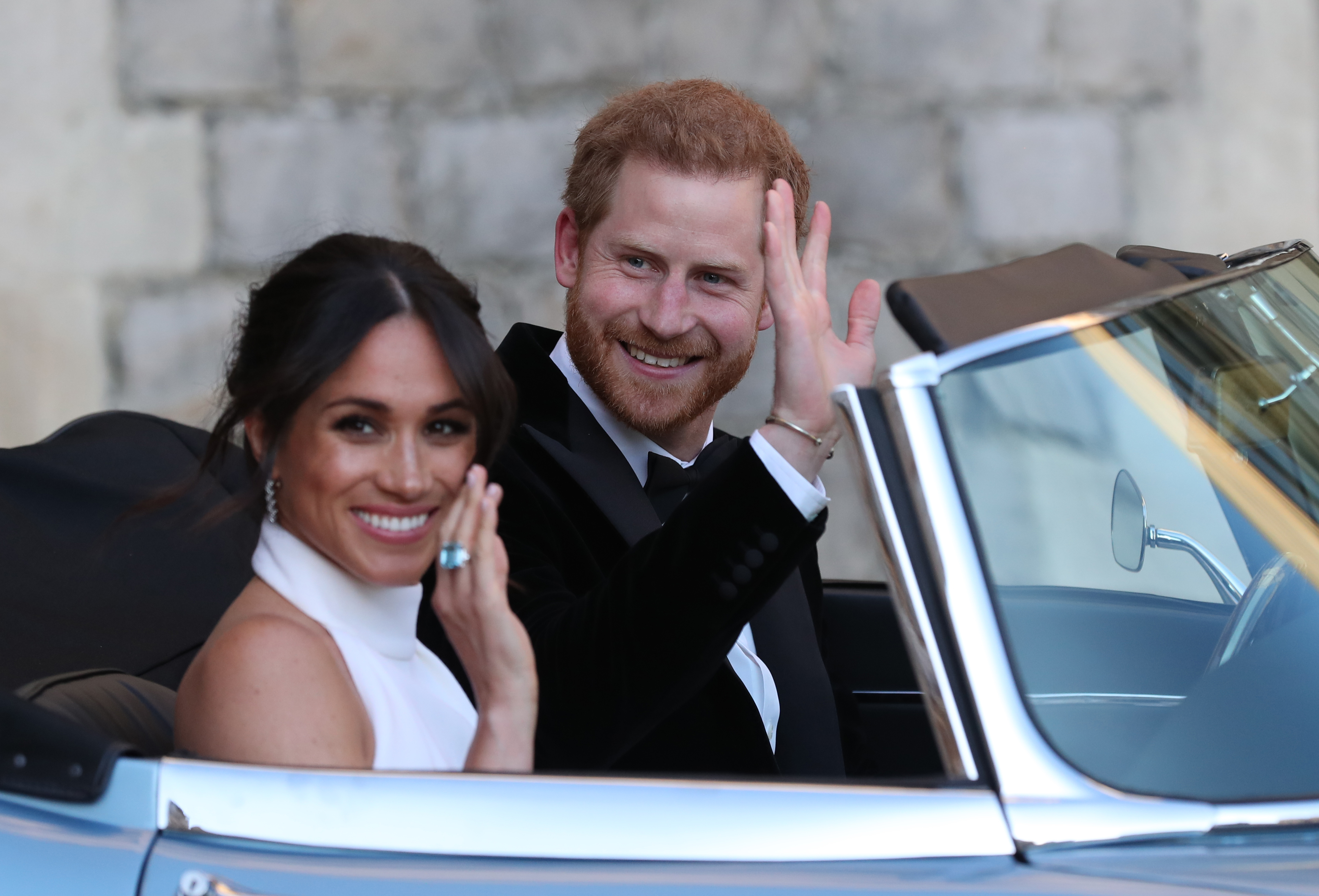 megan markle wedding dress Meghan Markle Simple White 3/4 Sleeves Elegant Royal Wedding Gown