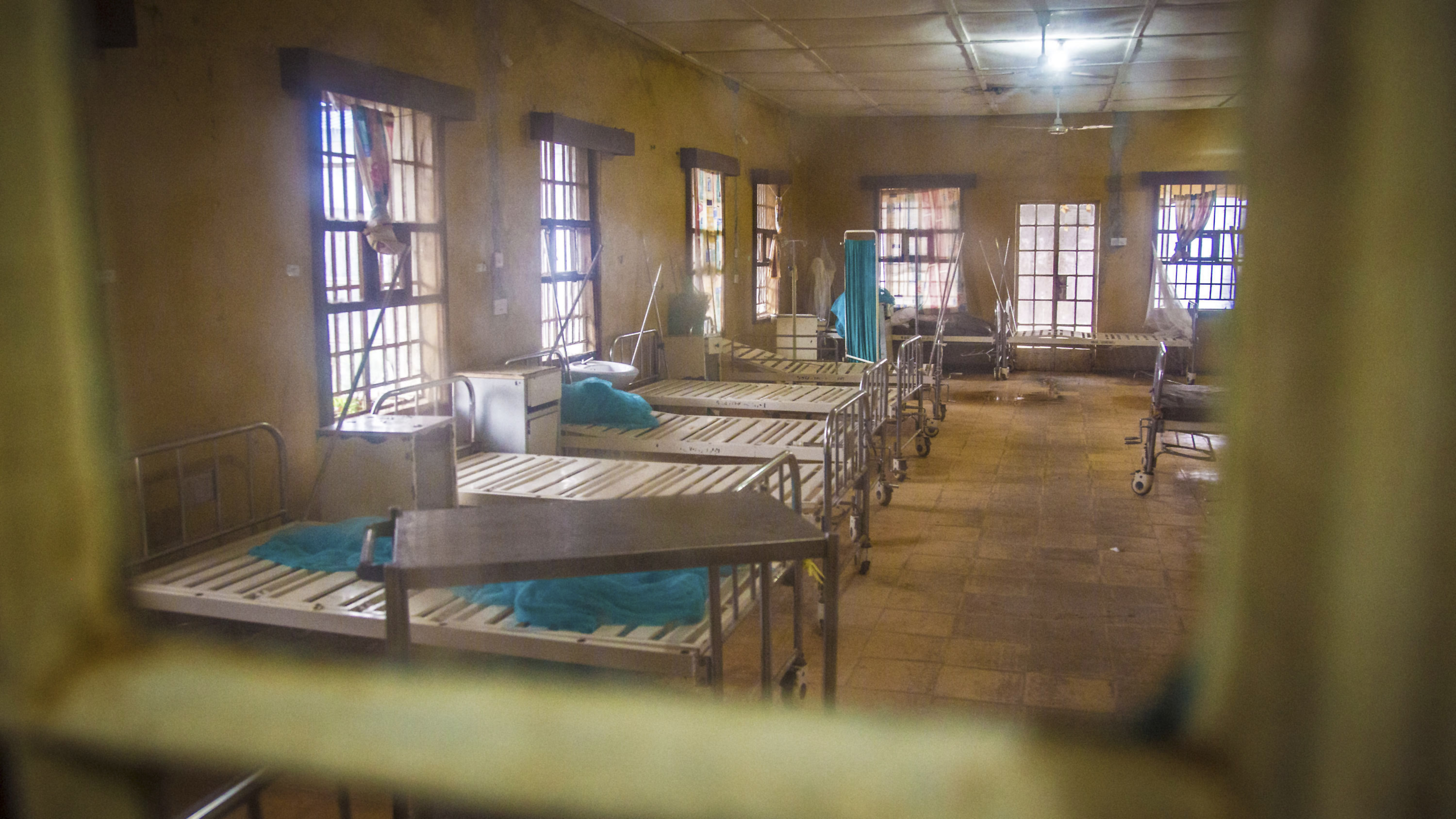 An empty ward after patients left while others are scared to be admitted as they fear contracting the Ebola virus at the Kenema Government Hospital situated in the Eastern Province around 300 km, (186 miles), from Freetown in Kenema, Sierra Leone on Augu