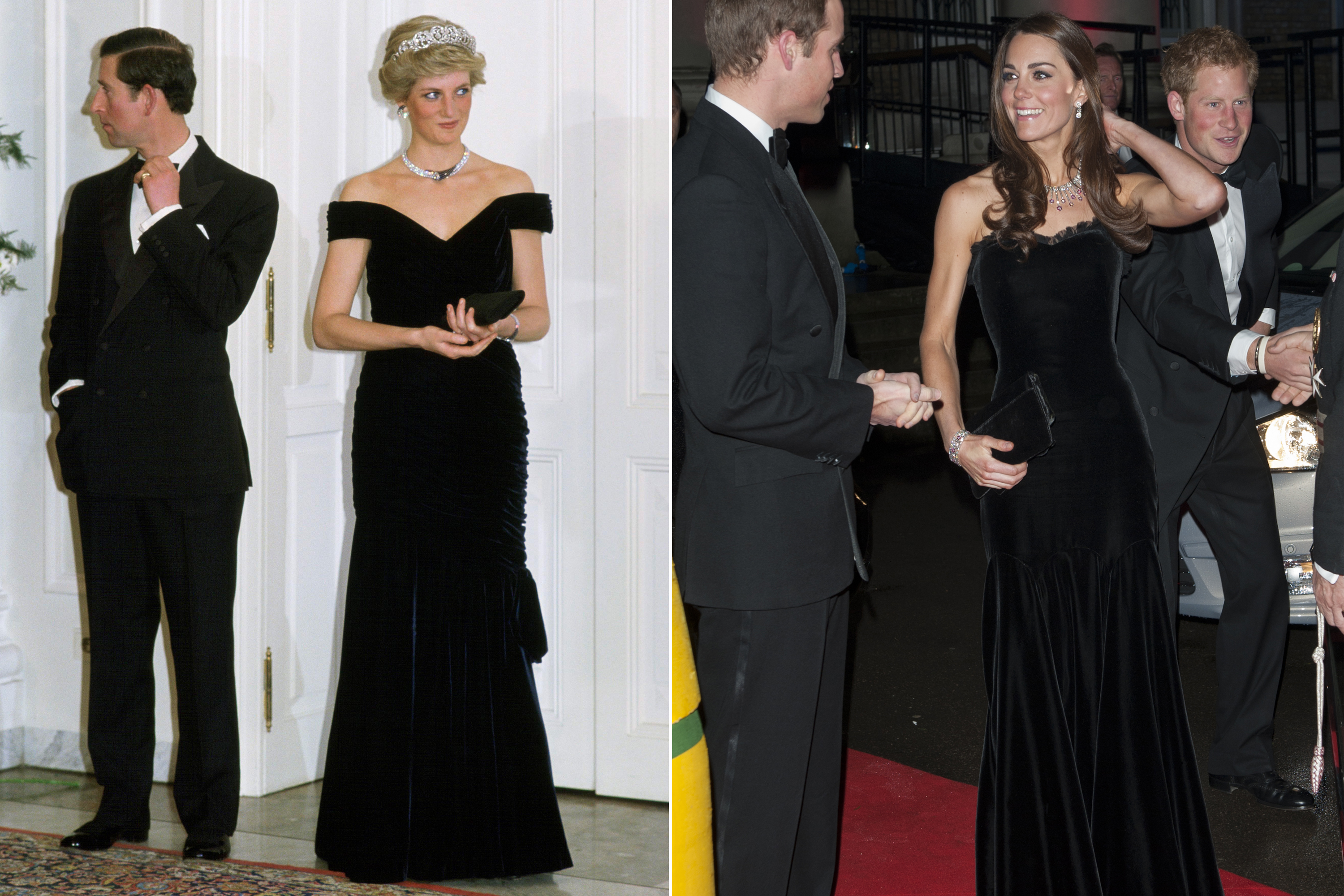 green emerald velvet dress Kate Middleton Black Lace Evening Dress 2014 Royal Variety Performance, White