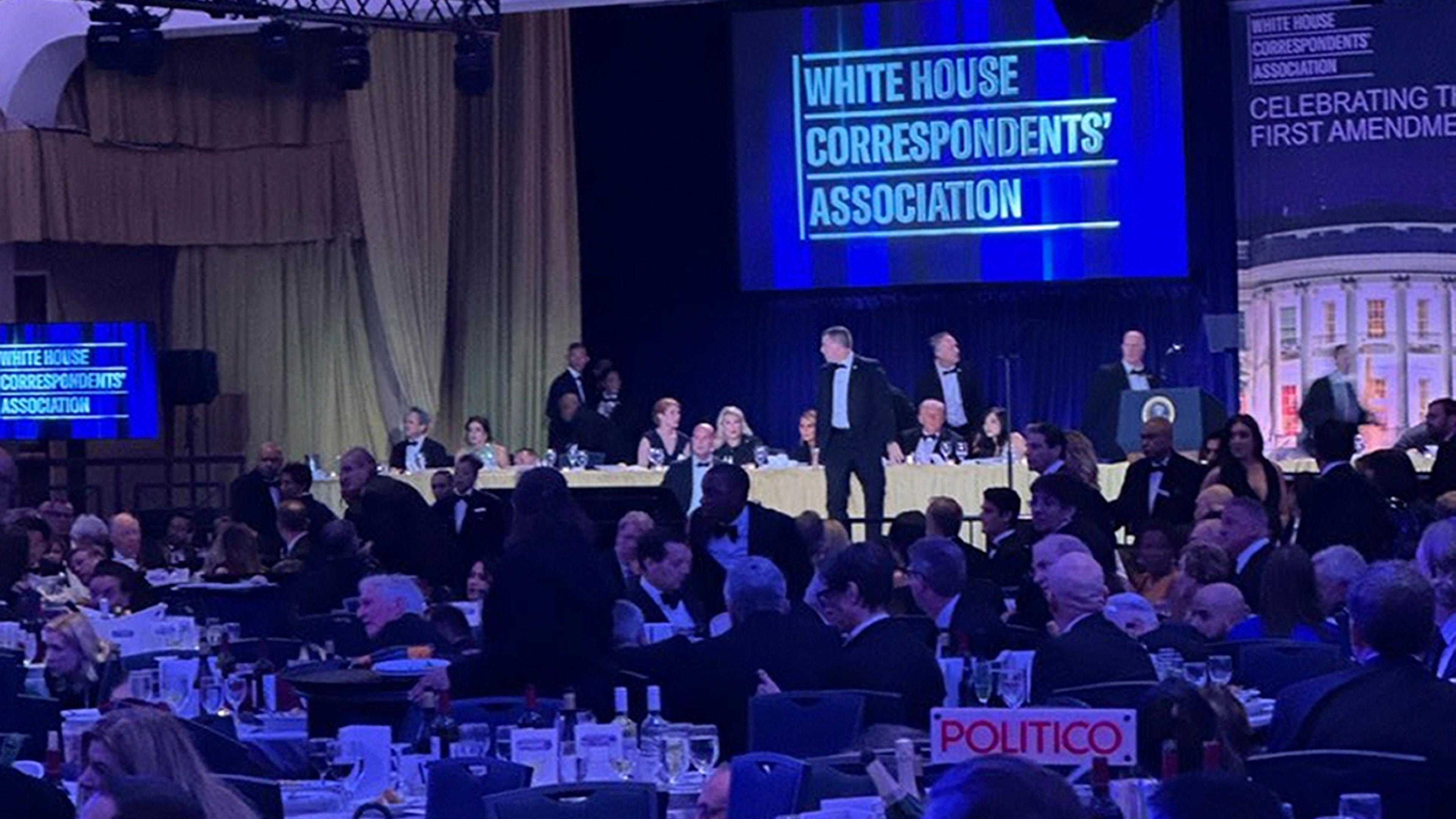 Trump Rushed Off Stage After Shots Fired at White House Correspondents' Dinner