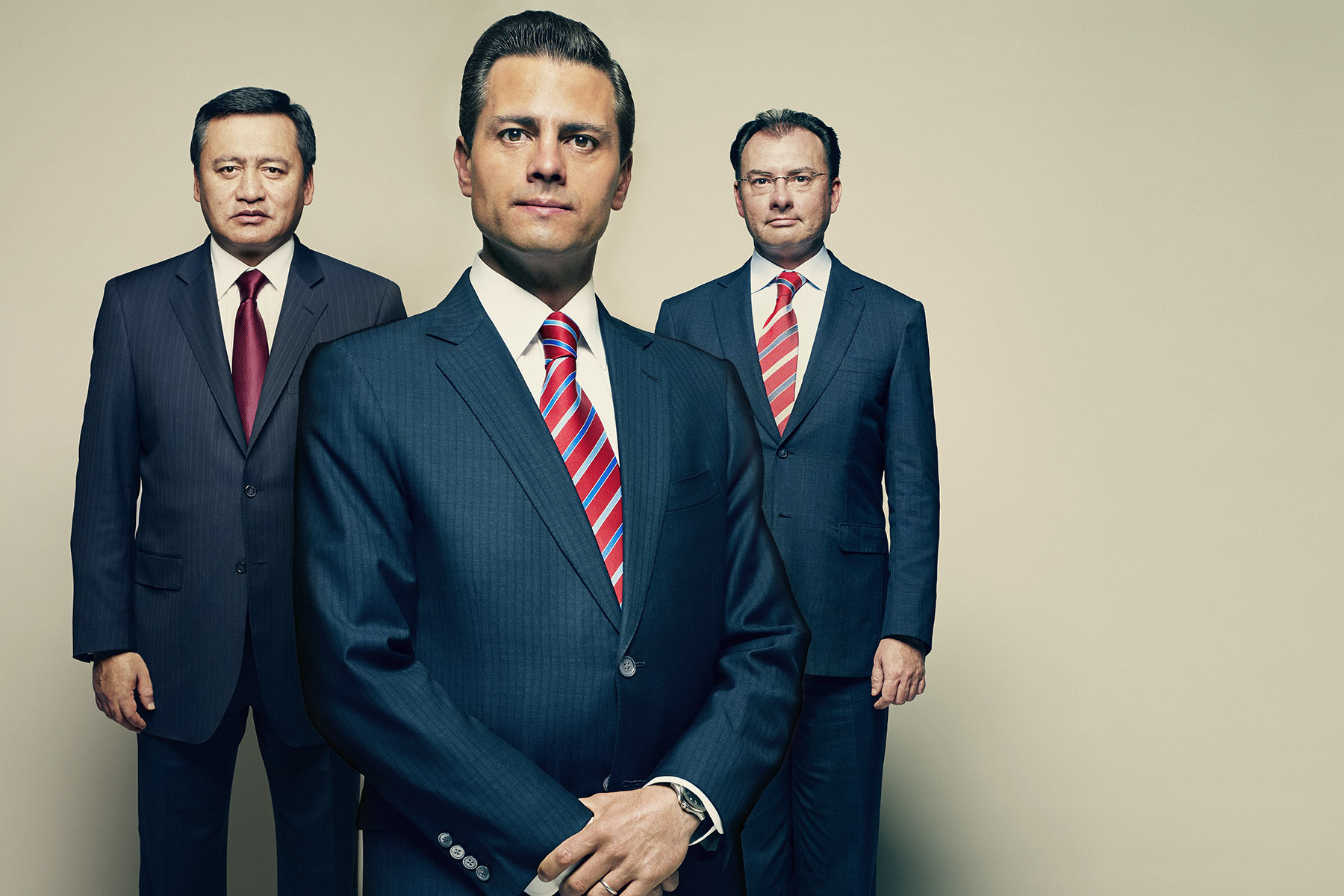 Left to right: Miguel Ángel Osorio Chong, Interior Minister; Enrique Peña Nieto, President; Luis Videgaray Caso, Finance Minister.