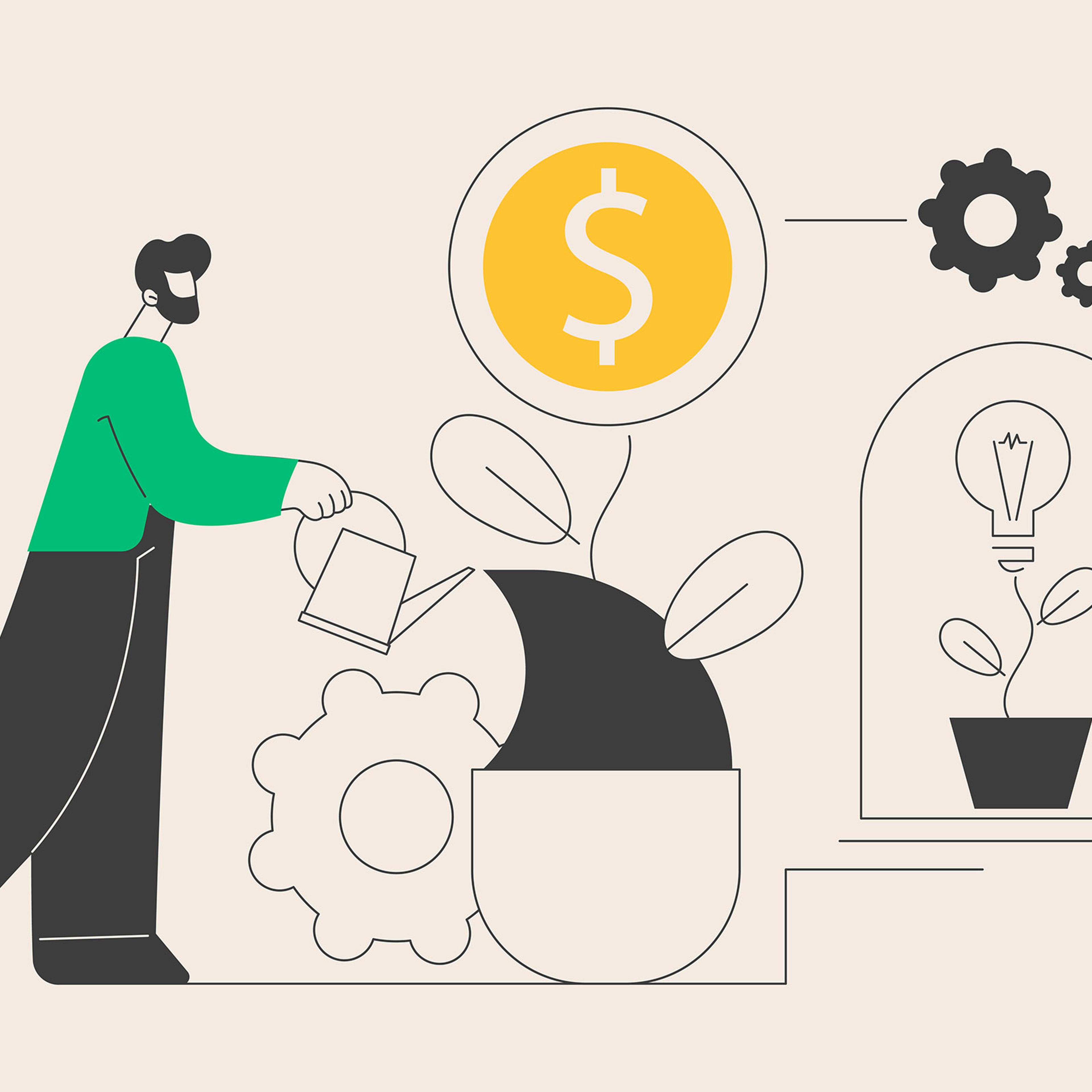 Business incubator abstract concept vector illustration.