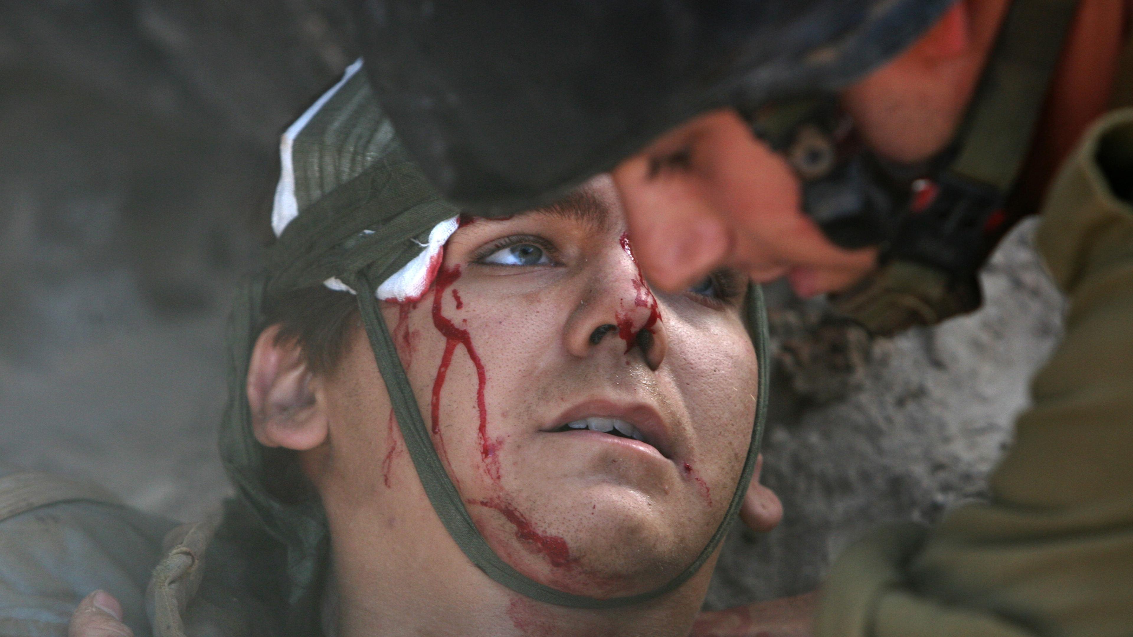 This image I took, as the only embedded photographer with the IDF, depicts a classic "sacrifice" visual narrative of a hero giving his life for his nation. I was told by several people that it was ’very Vietnam’. Since this image was not overtly gruesome