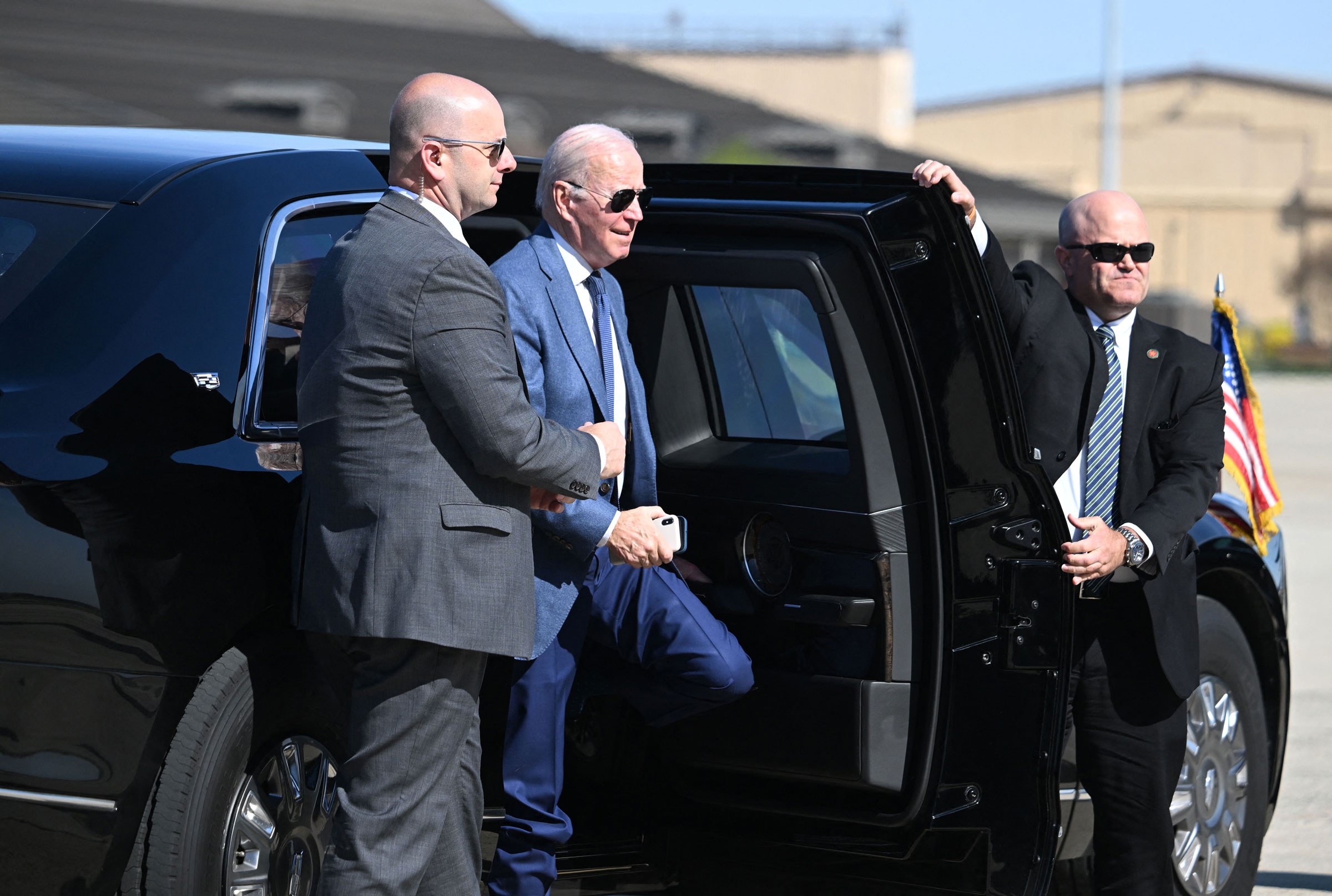 U.S. President Joe Biden arrives to board Air Force One as he departs for Northern Ireland
