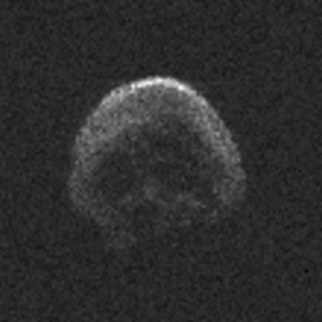 This image of asteroid 2015 TB145, a dead comet, was generated using radar data collected by the National Science Foundation's 1,000-foot (305-meter) Arecibo Observatory in Puerto Rico. The radar image was taken on Oct. 30, 2015, and the image resolution