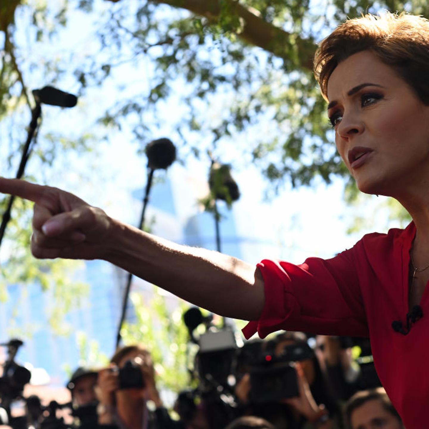 Kari Lake Arrives At A Polling Station In Phoenix, Arizona