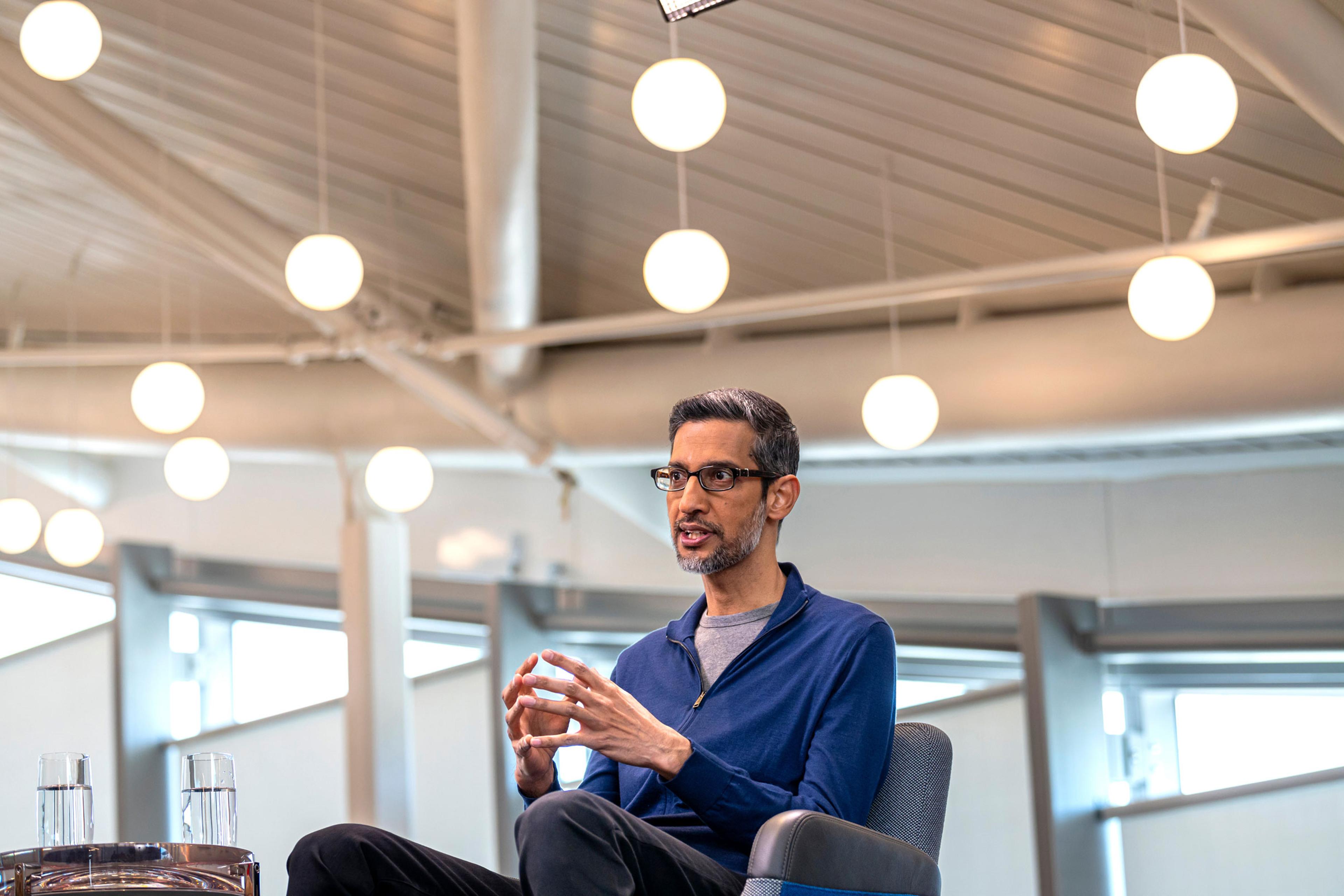 Sundar Pichai, chief executive officer of Alphabet Inc., during an interview on May 1, 2024.