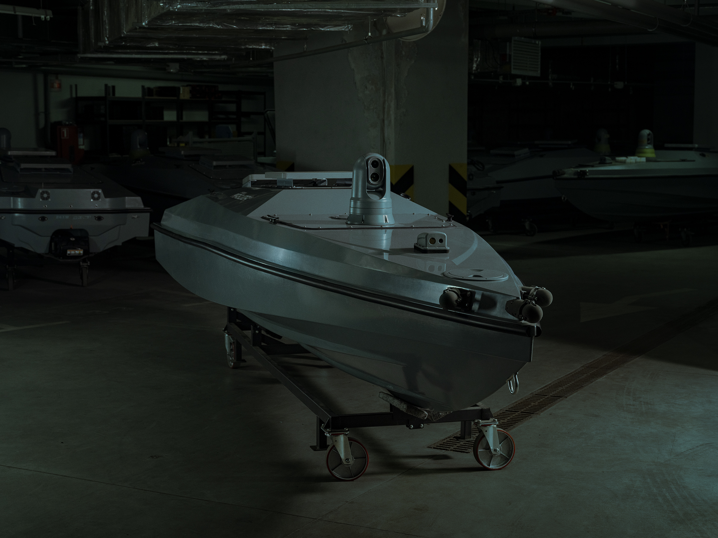 Naval drones at a production facility in Kyiv, July 9, 2024.