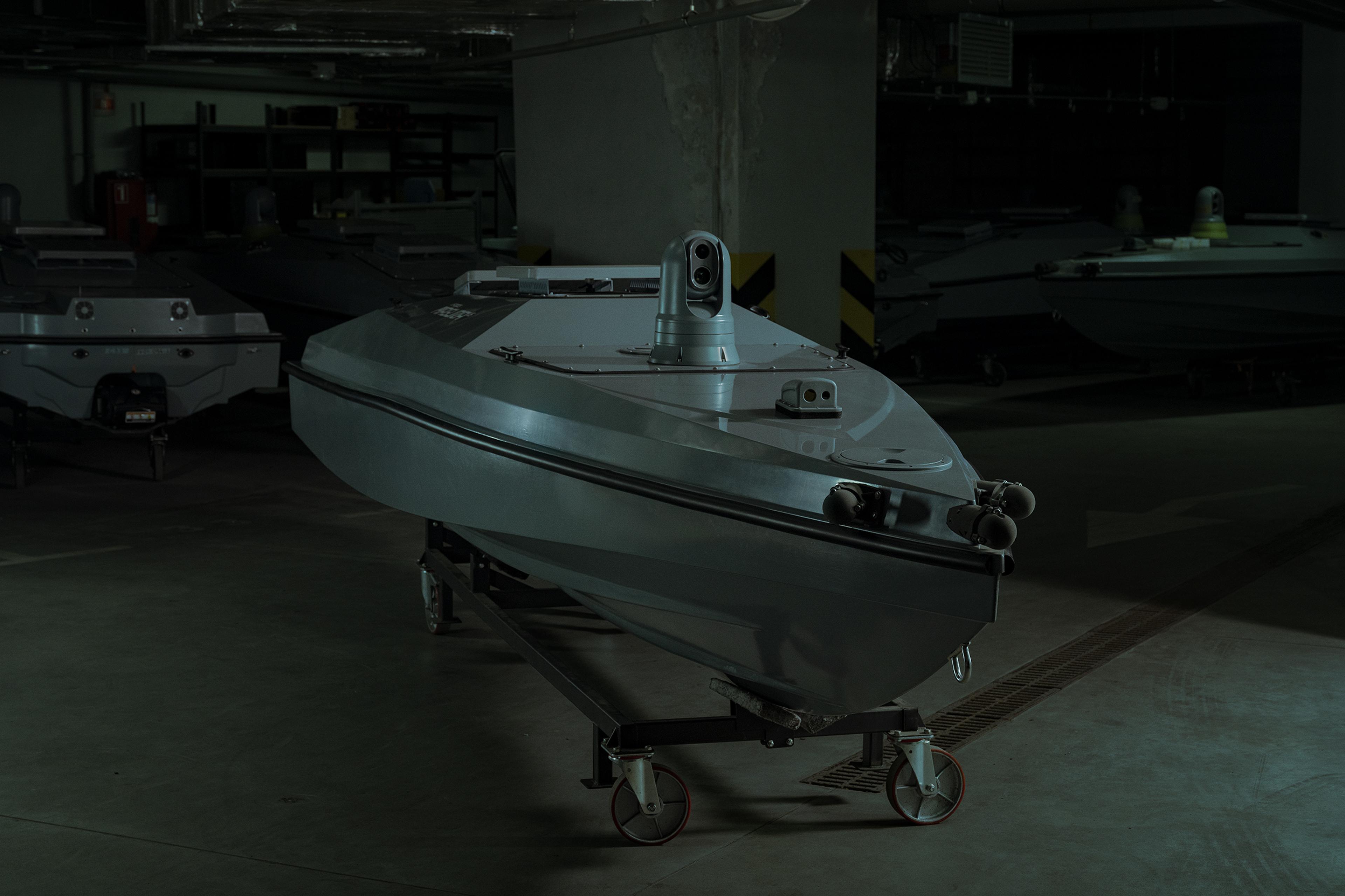 Naval drones at a production facility in Kyiv, July 9, 2024.
