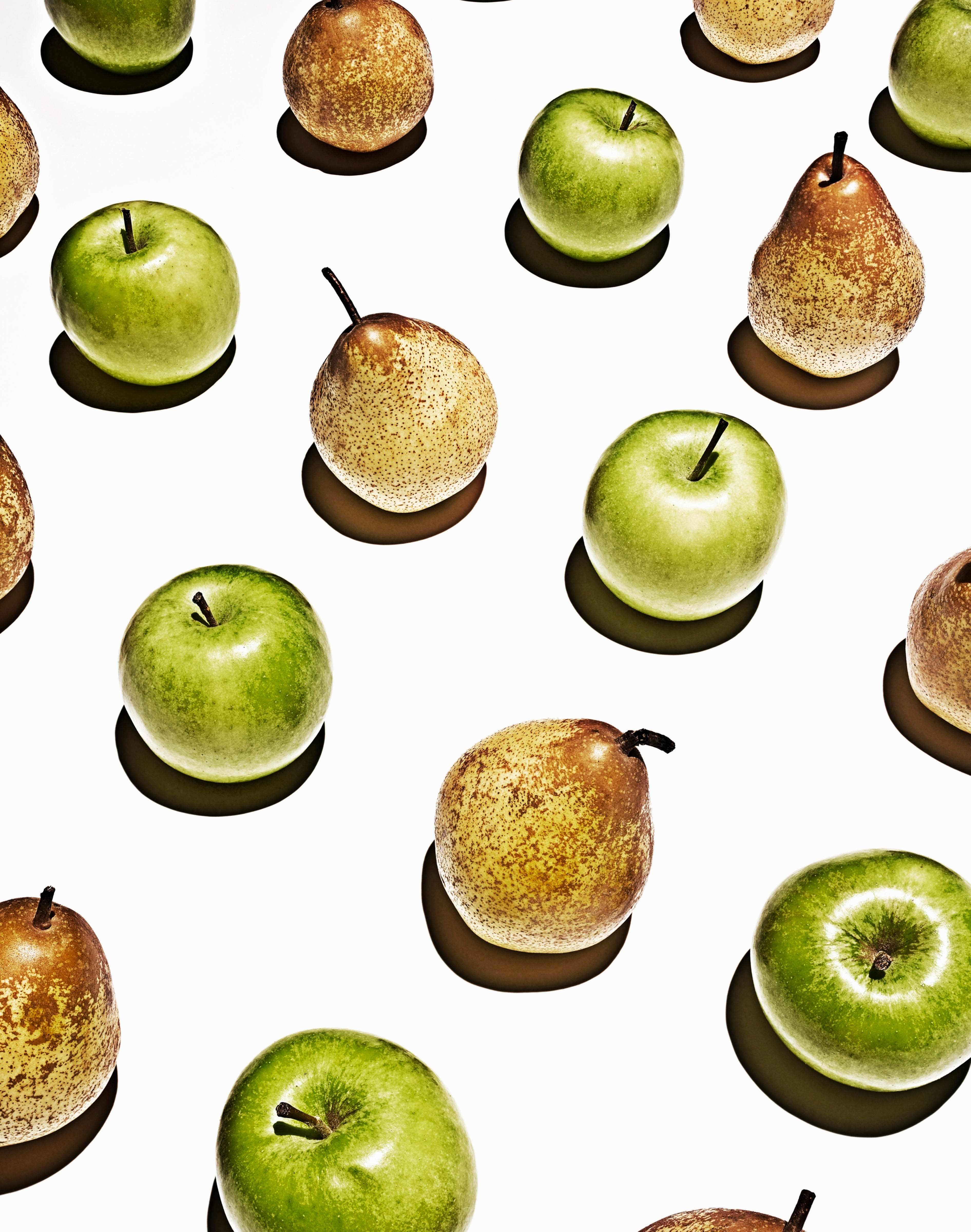 Apples and pears in grid pattern