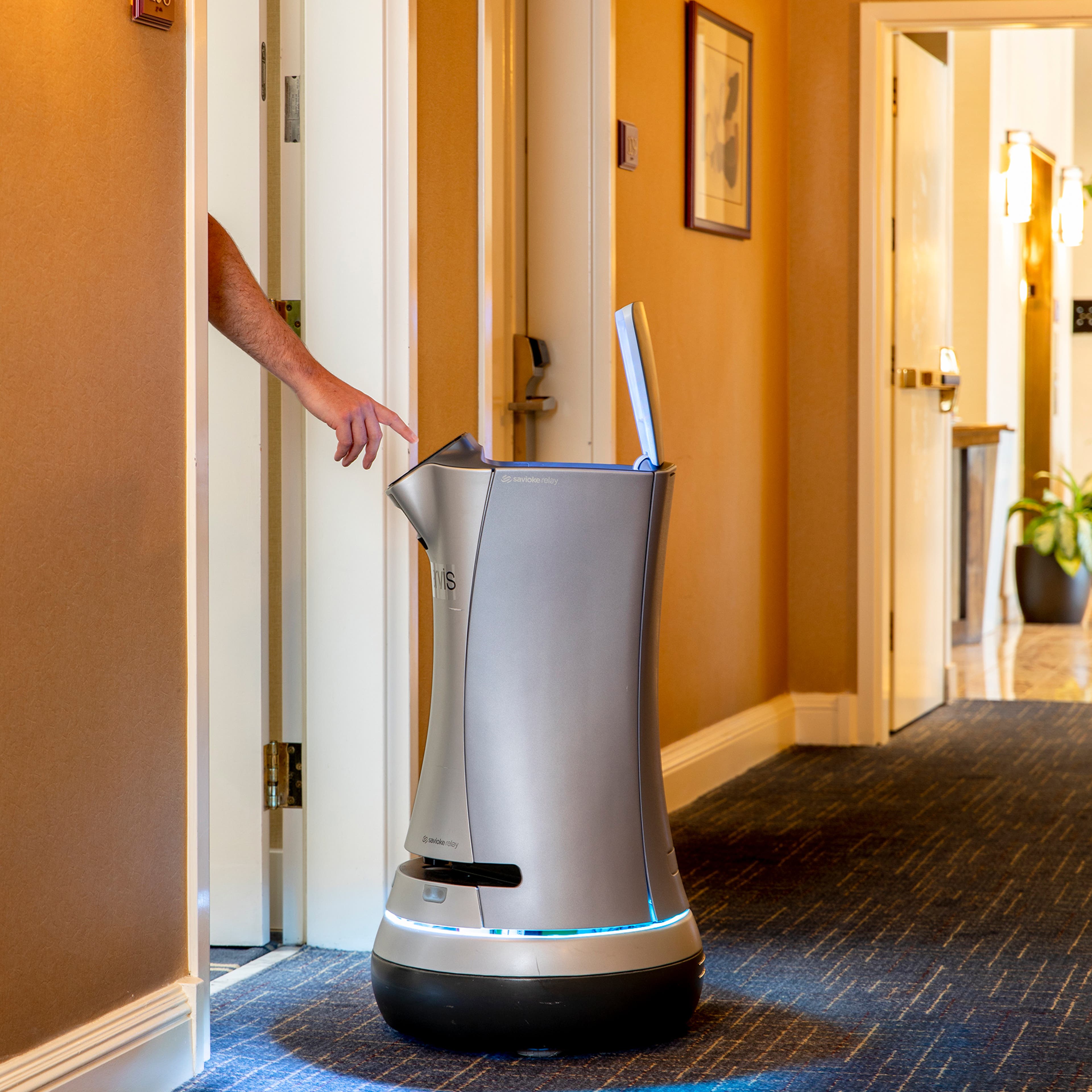 Jarvis the robotic butler on duty at the Grand Hotel in Sunnyvale, Calif., on July 30