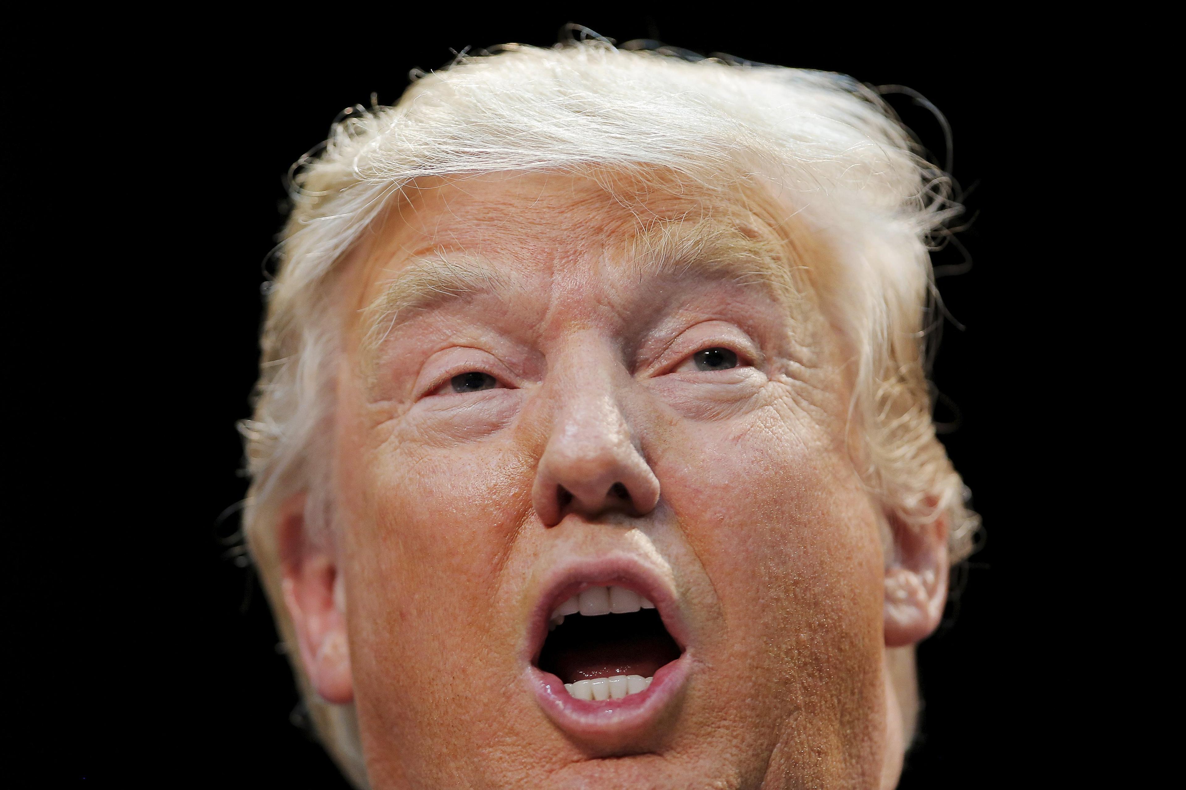 Republican presidential candidate Donald Trump speaks during a campaign event in Rock Hill