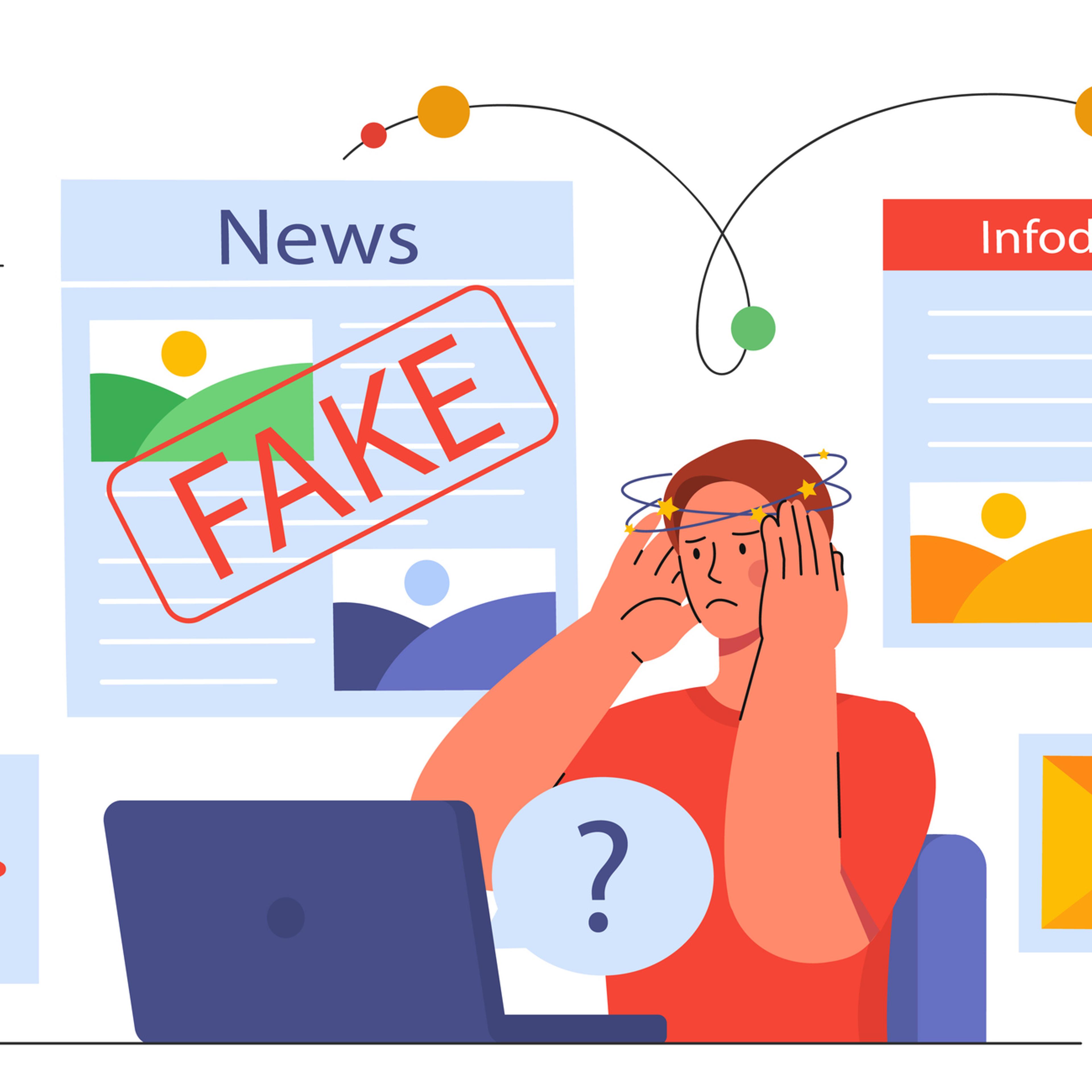 Man with media info noise vector concept