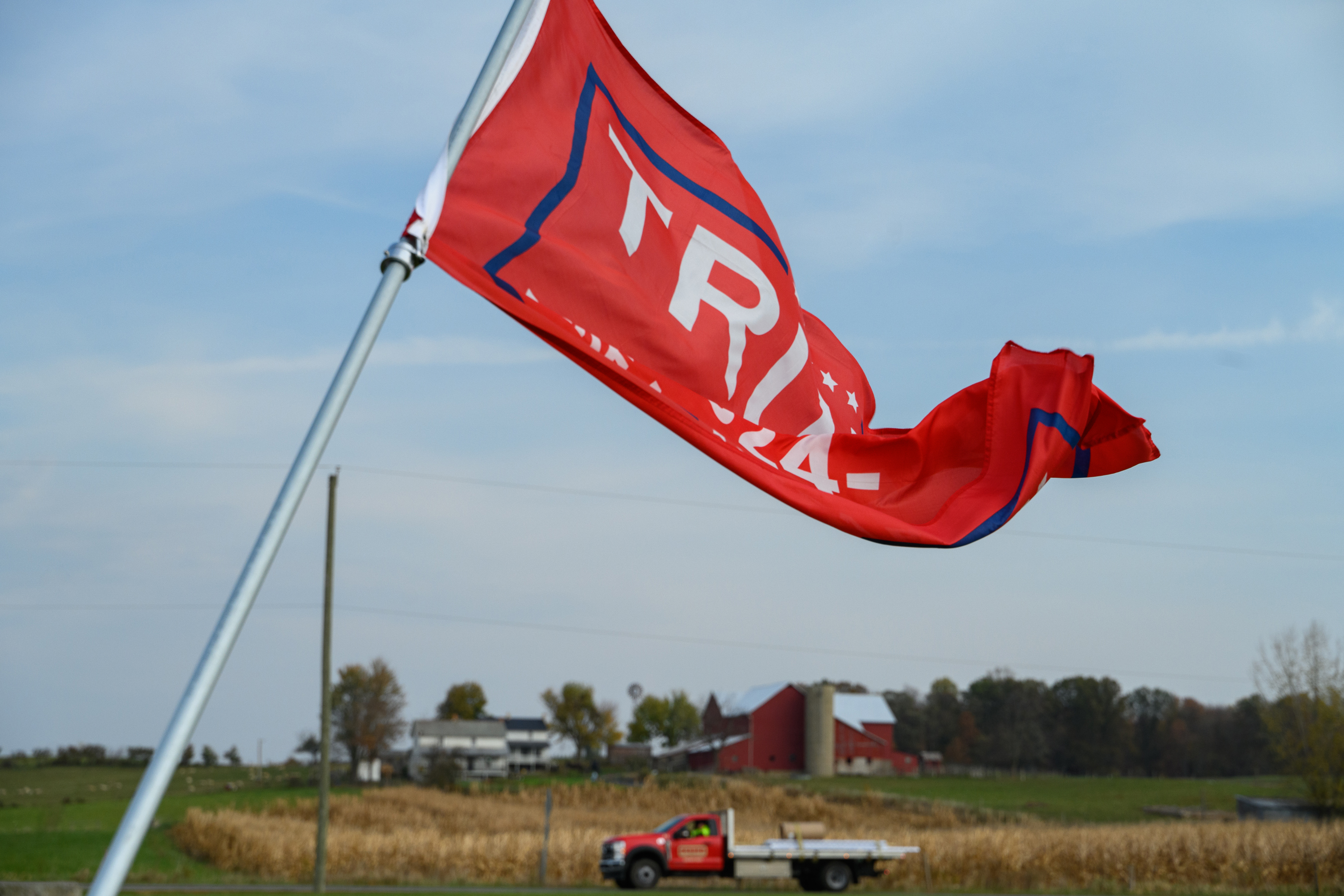 A Trump flag along Millersburg Rd in Wayne County, OH.