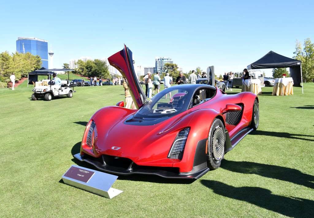 Czinger 21C displayed during the 2022 Las Vegas Concours d'Elegance at Wynn Las Vegas on Oct. 29, 2022 in Las Vegas, Nevada.