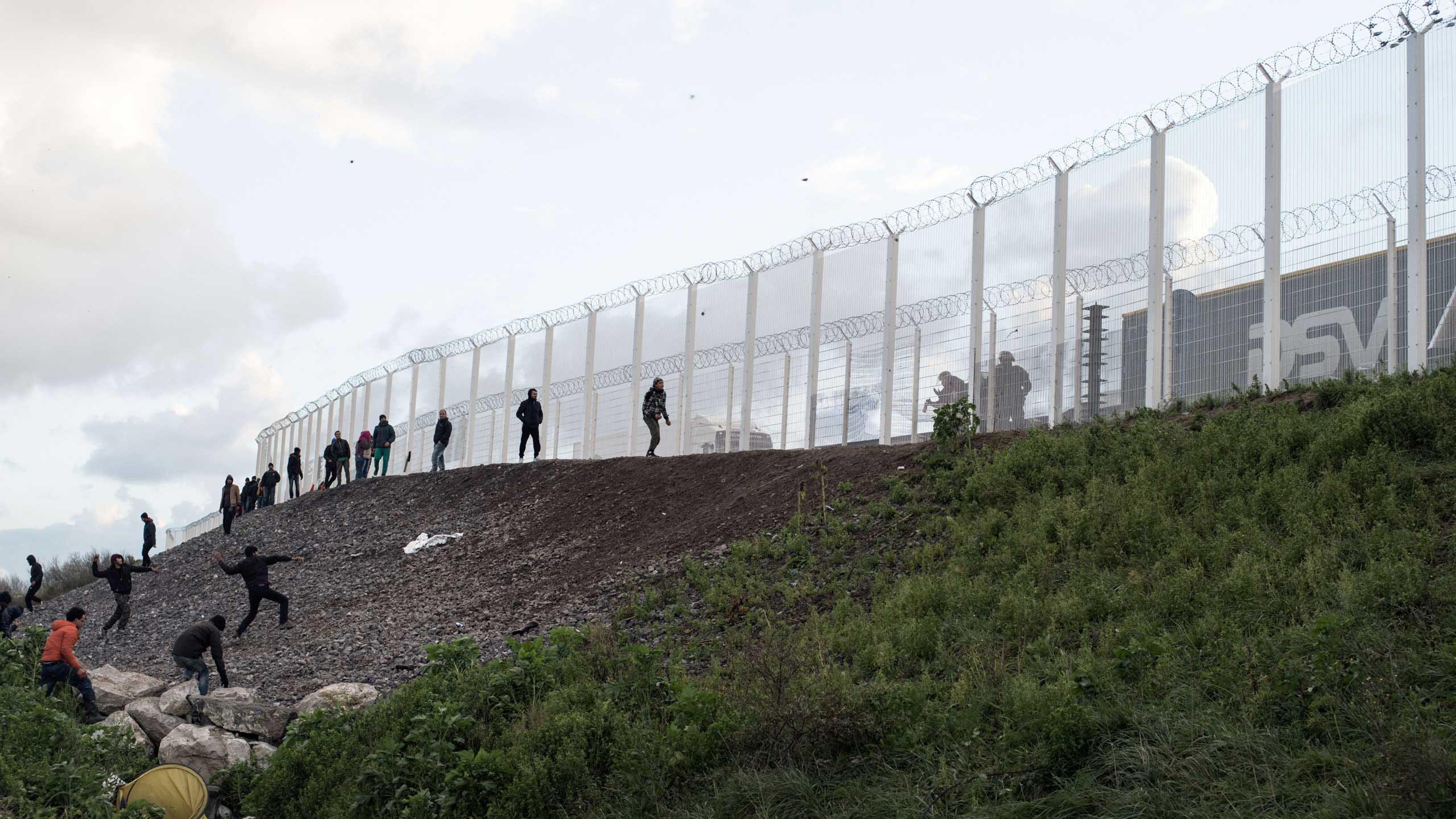 Clashes between migrants from the "jungle" in Calais, France and police have increased in frequency, Nov. 25. 2015.