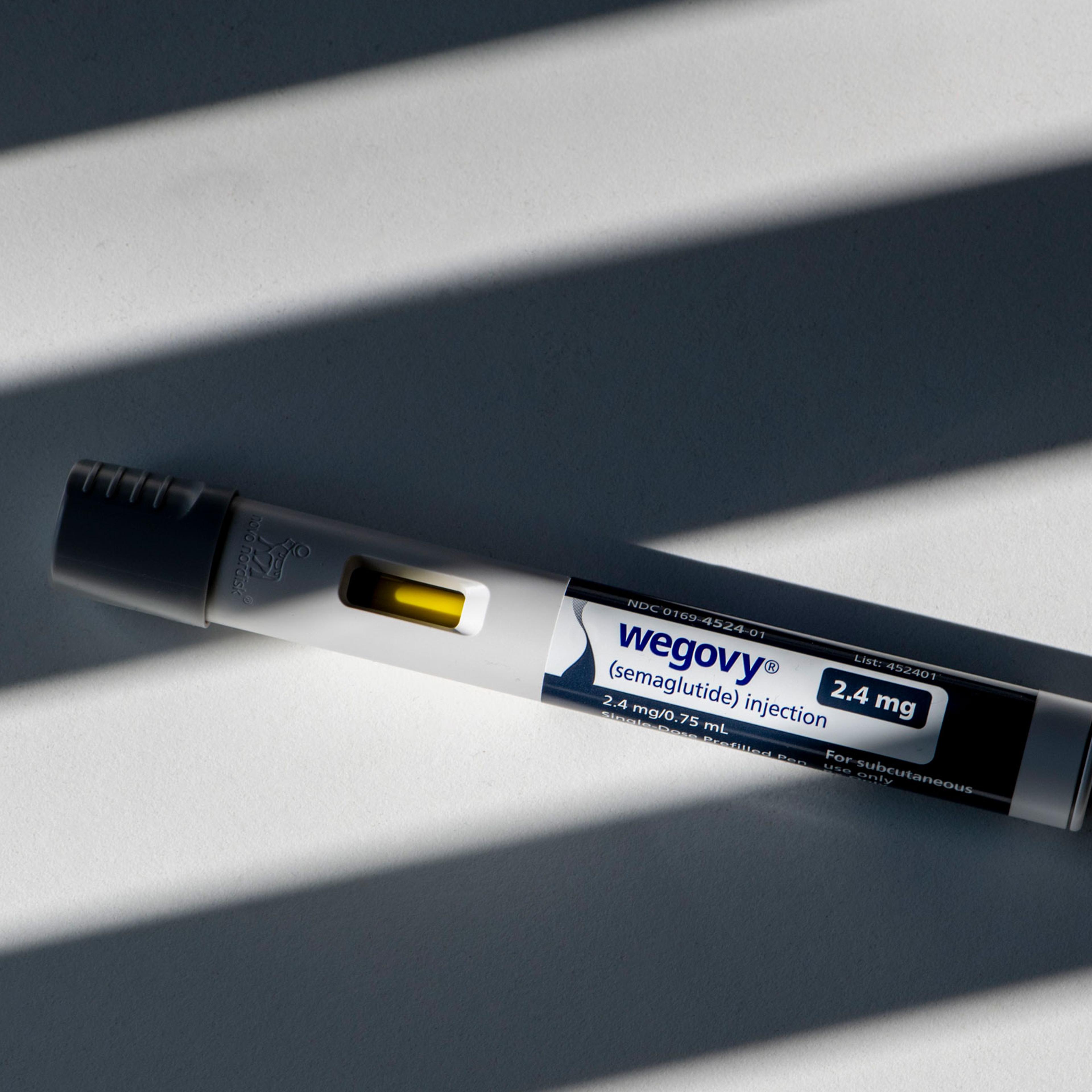Still life of Wegovy an injectable prescription weight loss medicine