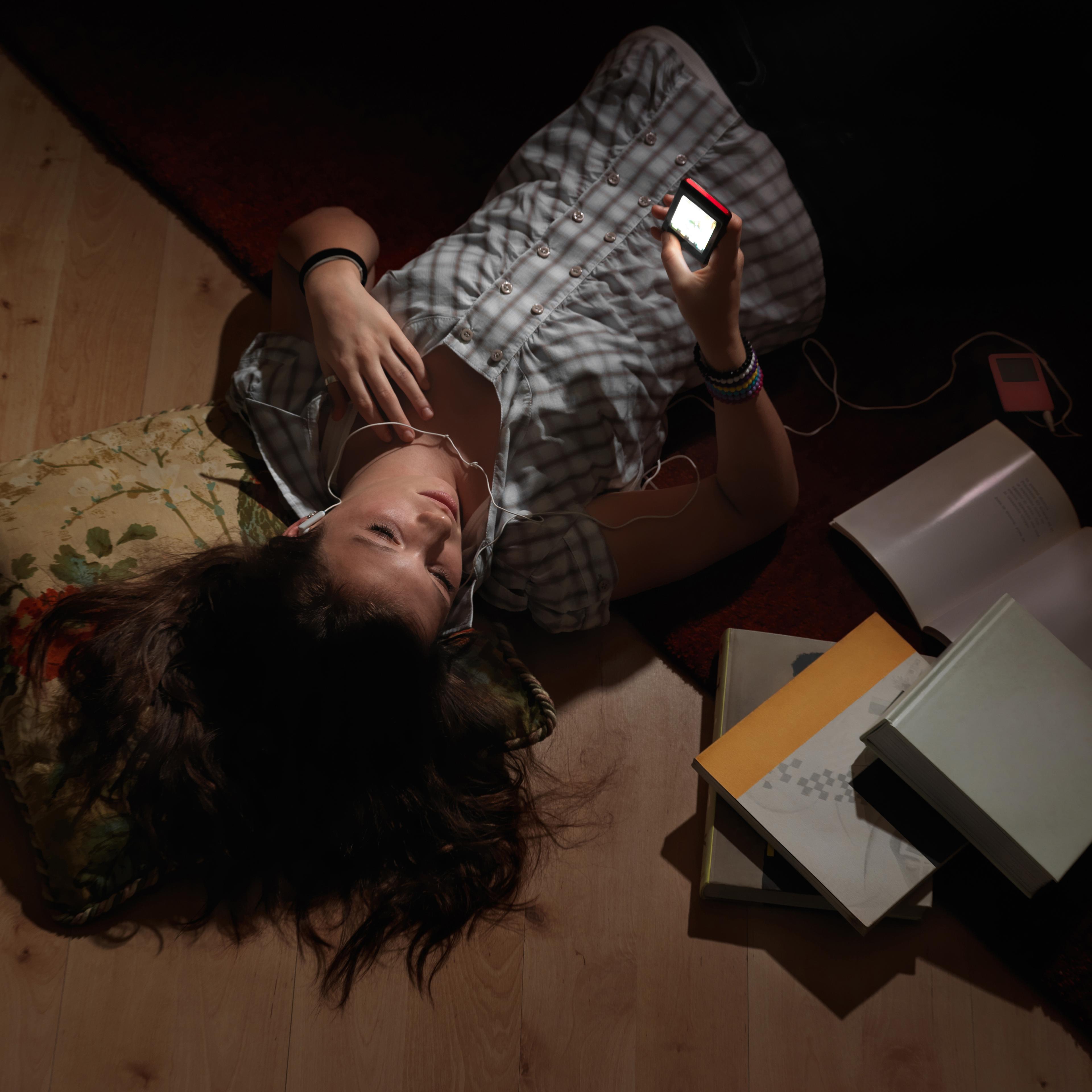 Teenager with smartphone